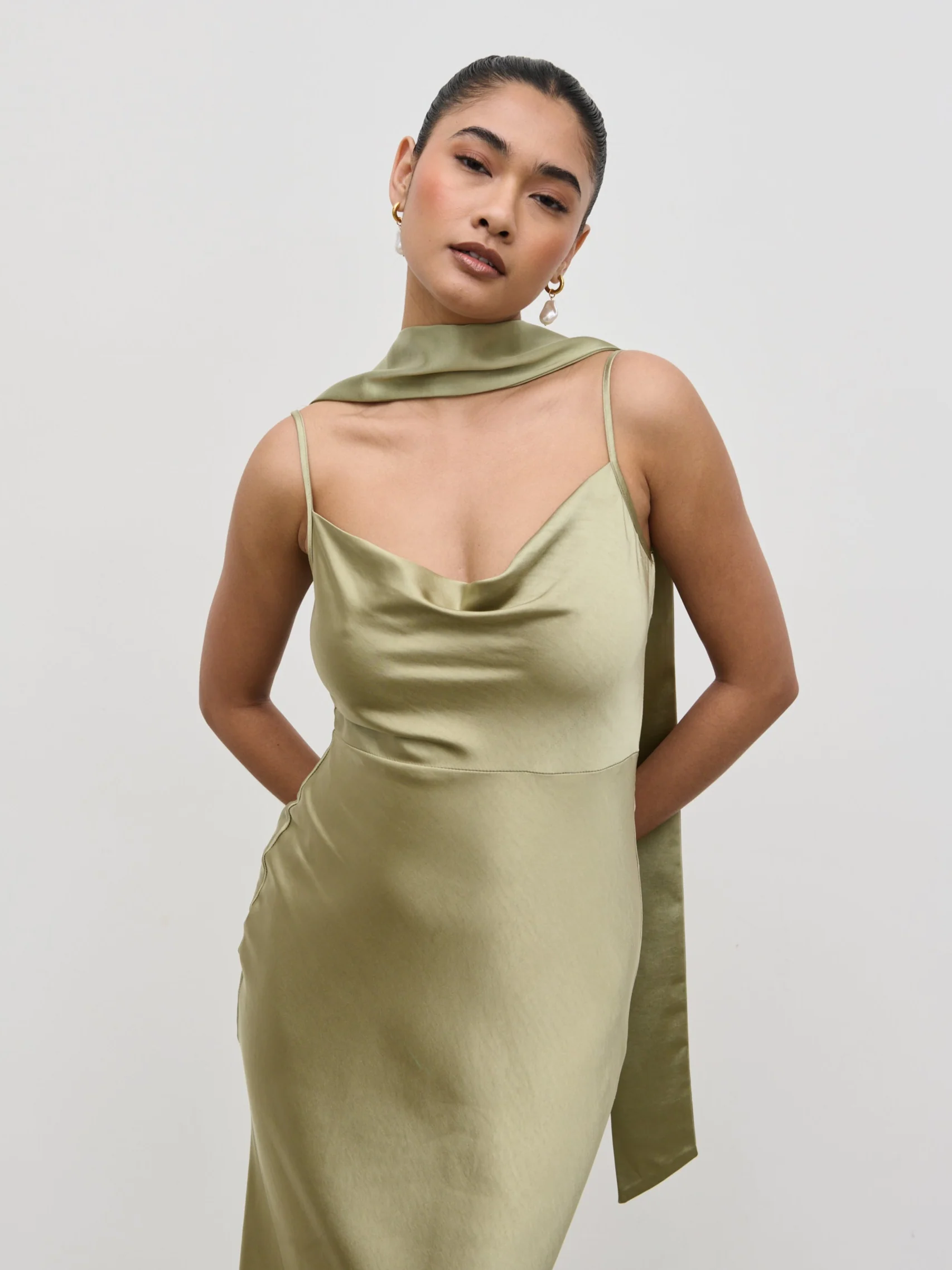 Satin Sash - Olive - Image 2