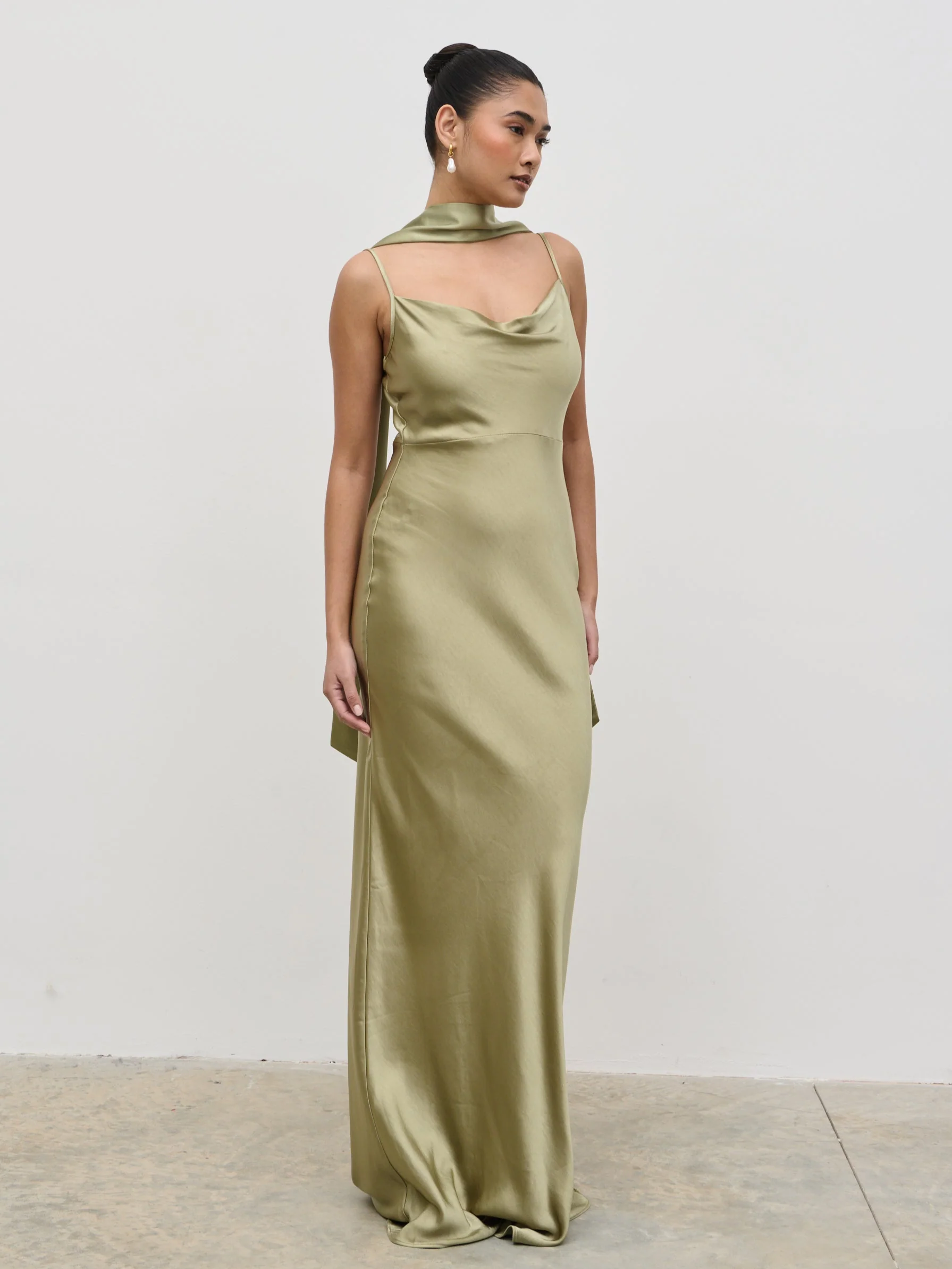 Satin Sash - Olive - Image 3