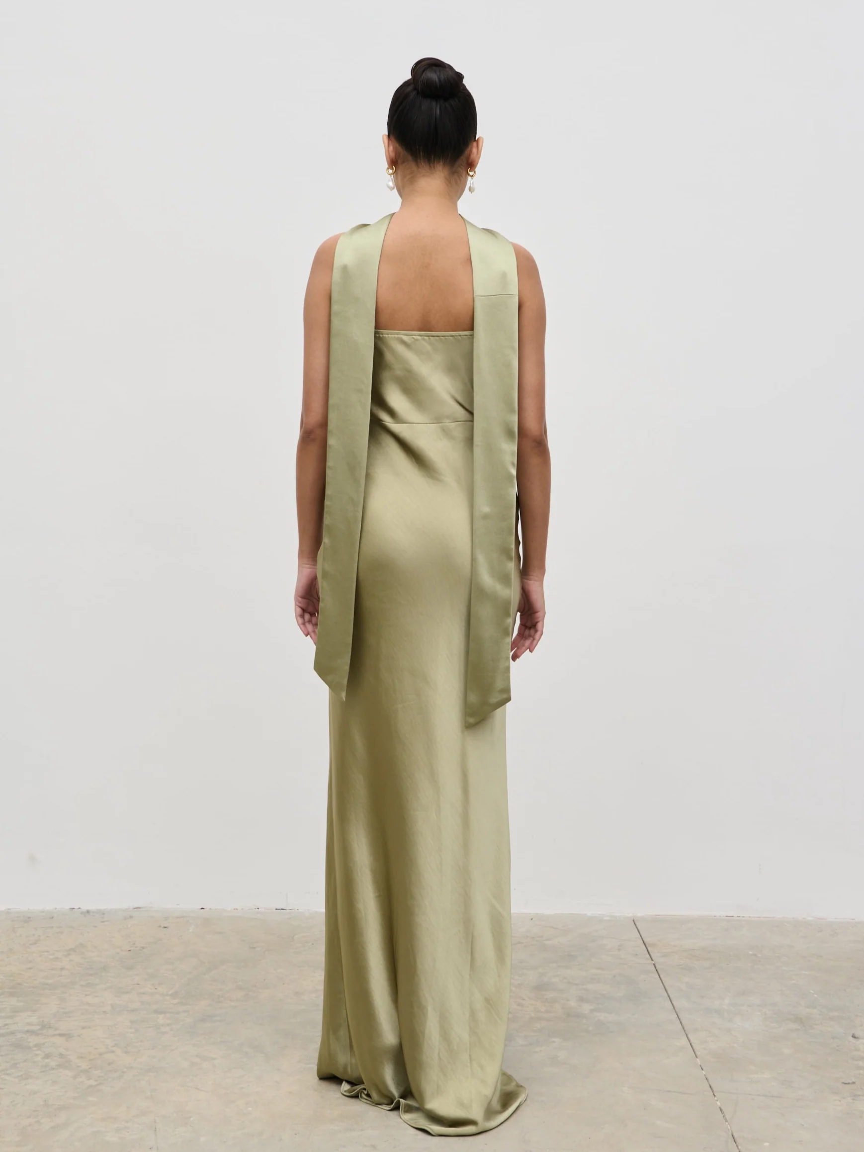 Satin Sash - Olive - Image 5