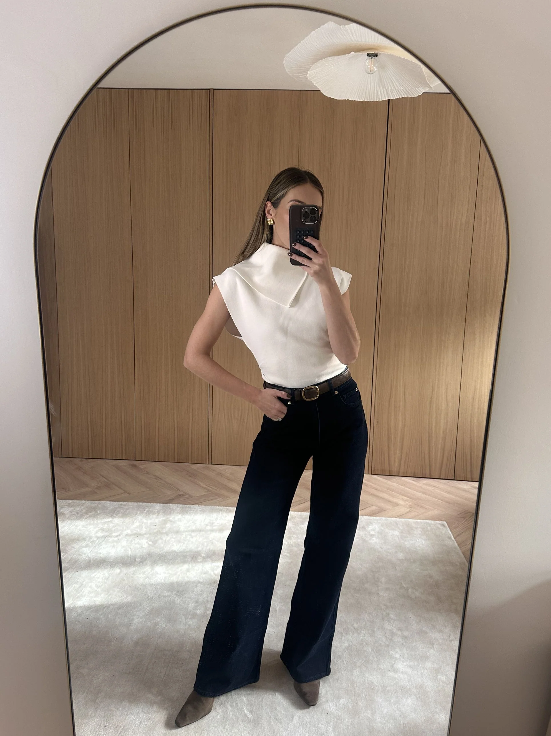 Saturn Contrast Neck Detail Knit Top - Cream - Image 2