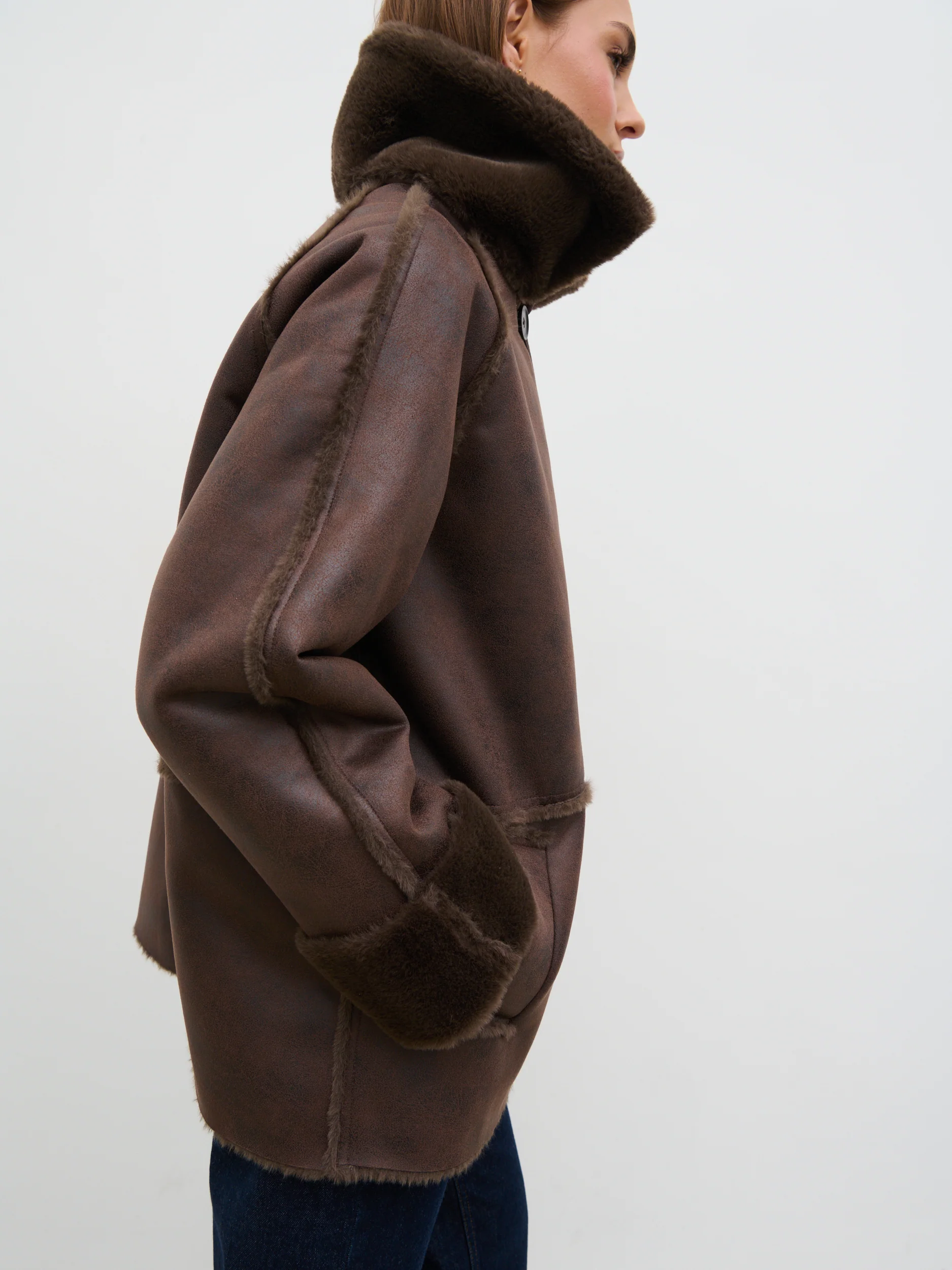 Sawyer Aviator Coat - Brown - Image 7