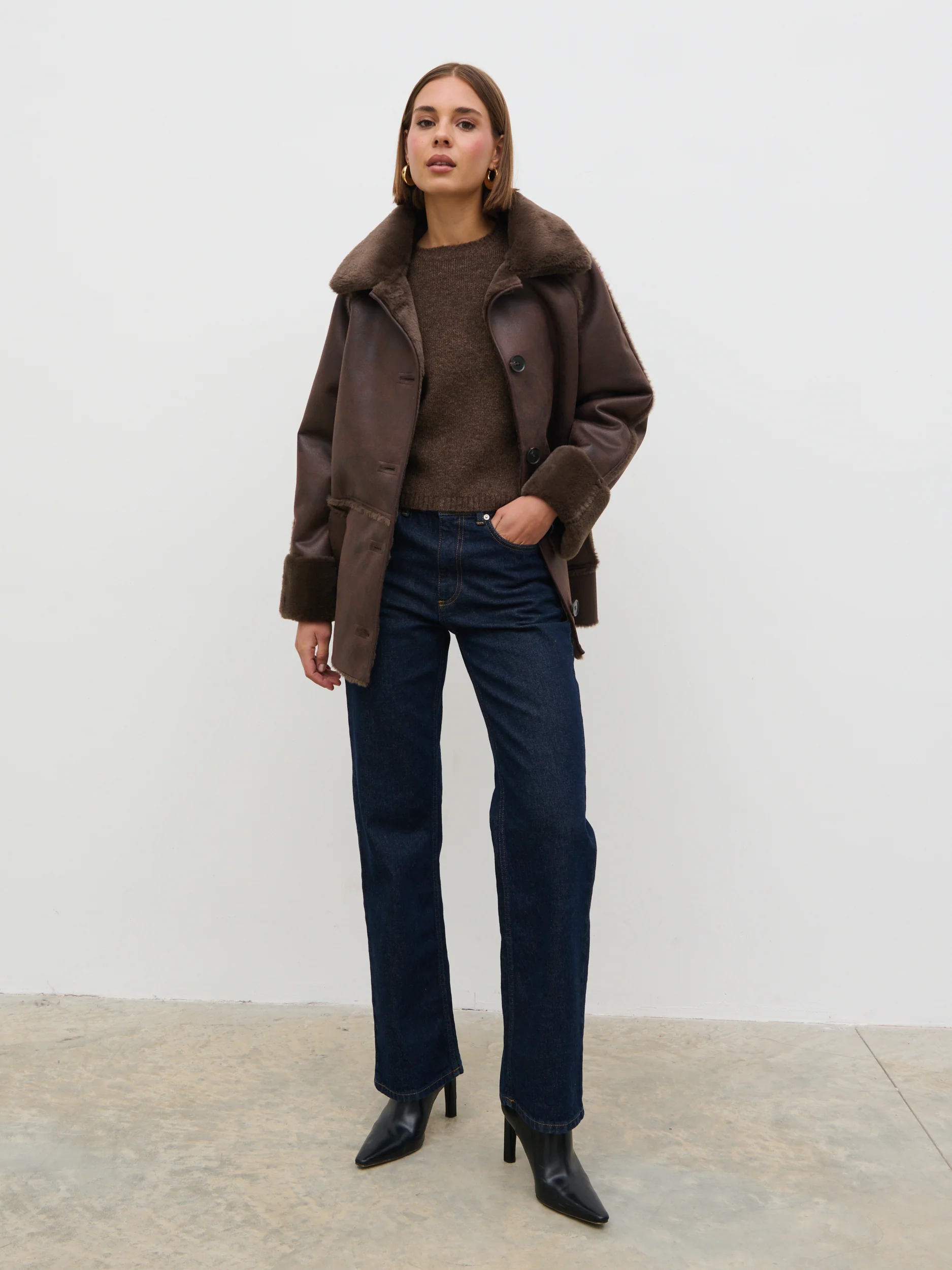 Sawyer Aviator Coat - Brown - Image 8