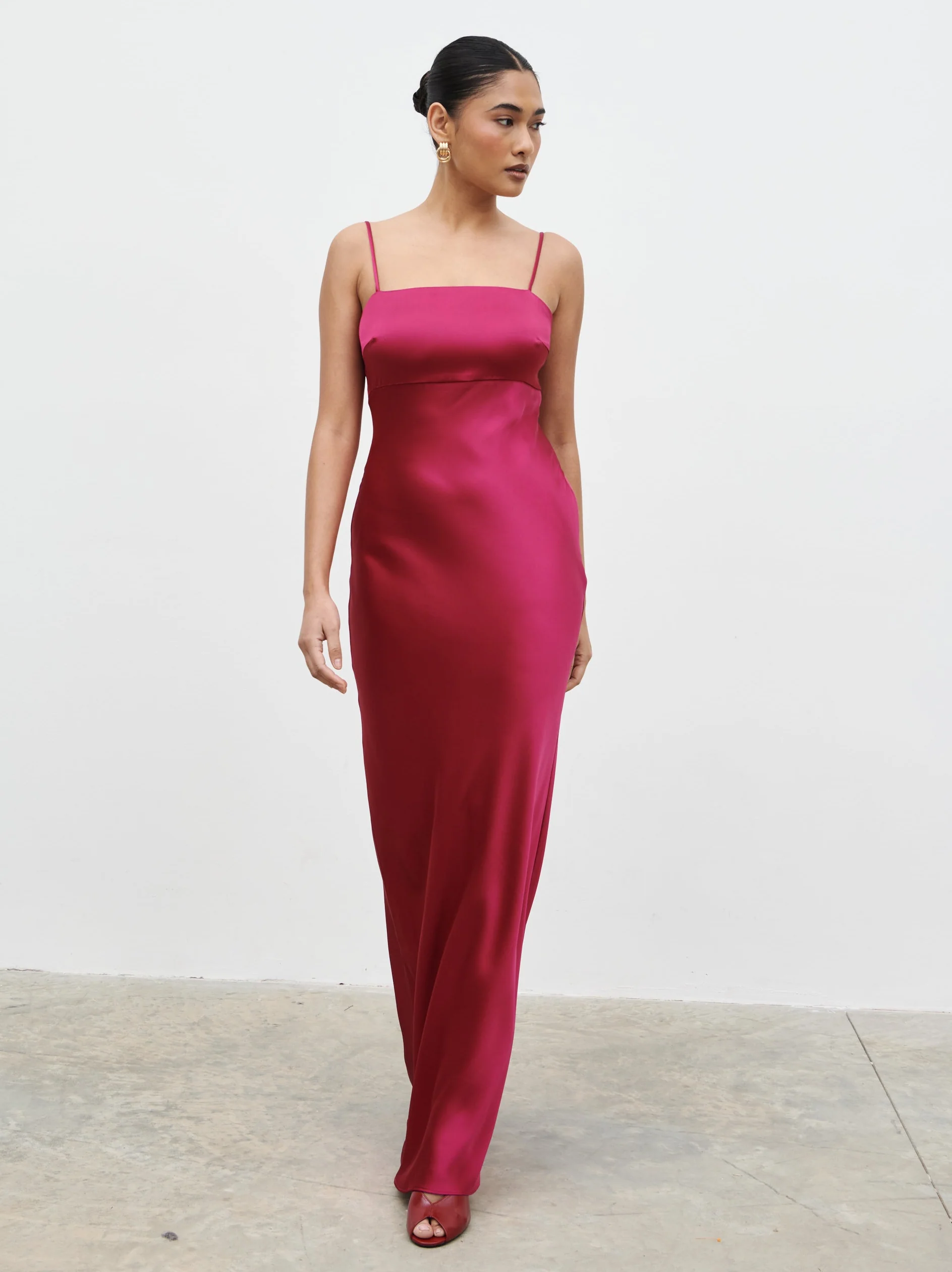 Saylor Cape Maxi Dress - Berry - Image 6