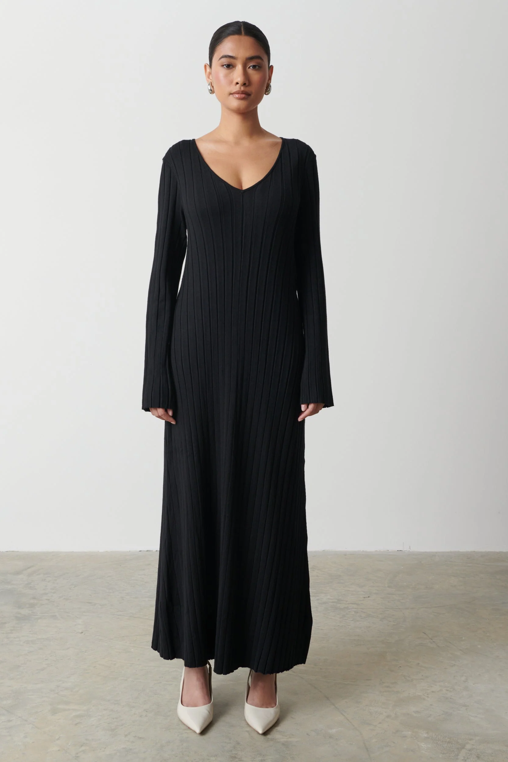 Scarlett Tie Knit Dress - Black - Image 6