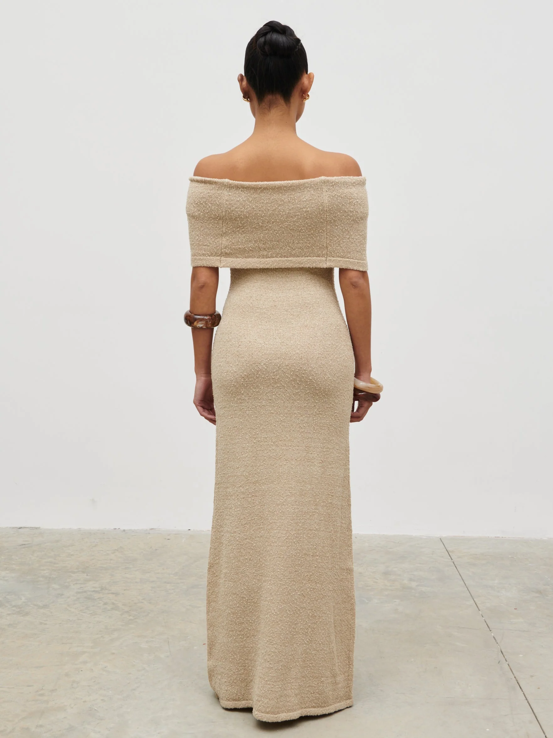 Selma Boucle Knit Maxi Dress - Stone - Image 8