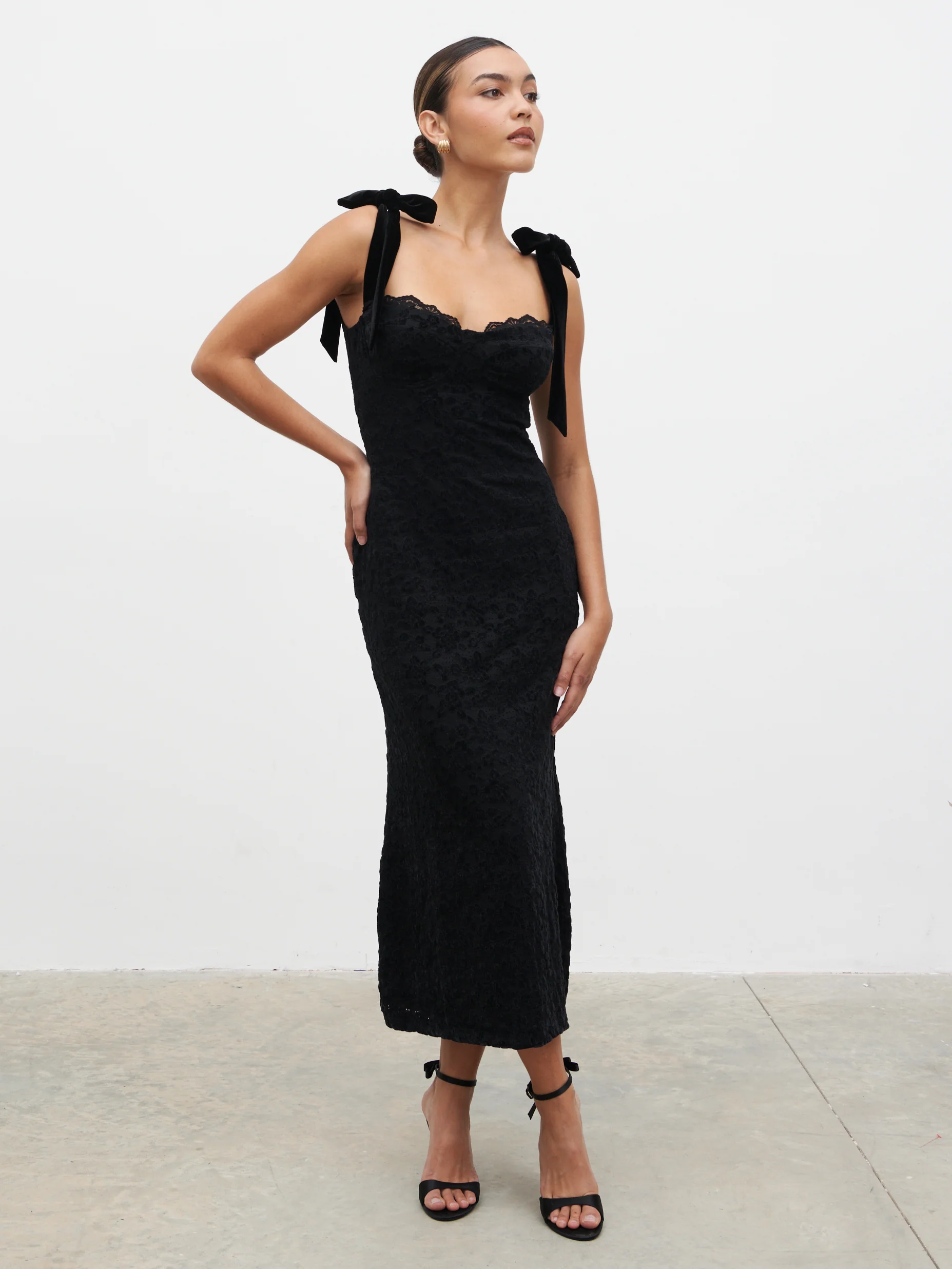 Serephina Lace Midaxi Dress - Black - Image 2