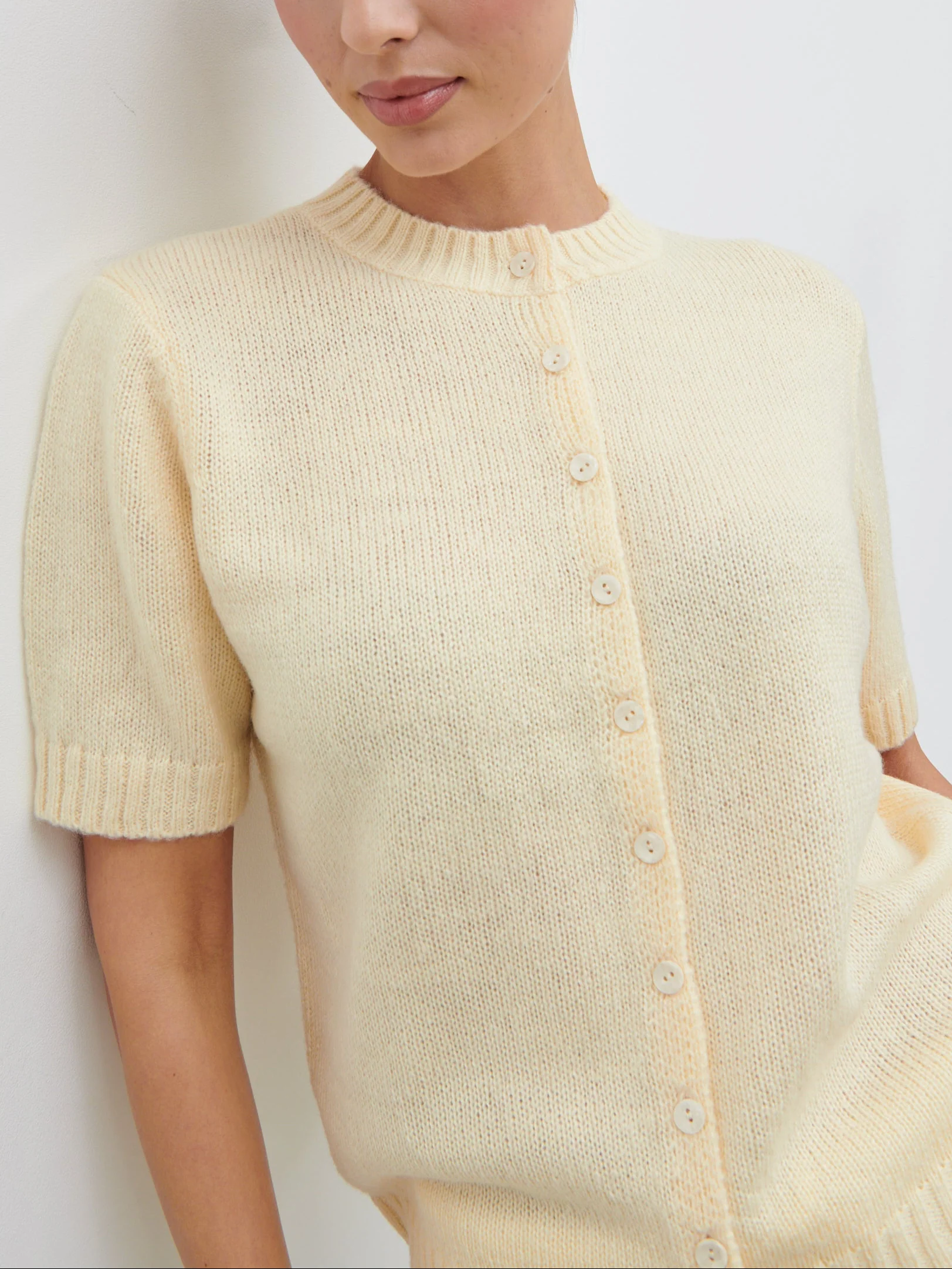 Shilou Button Up Knit Top - Butter Lemon - Image 6