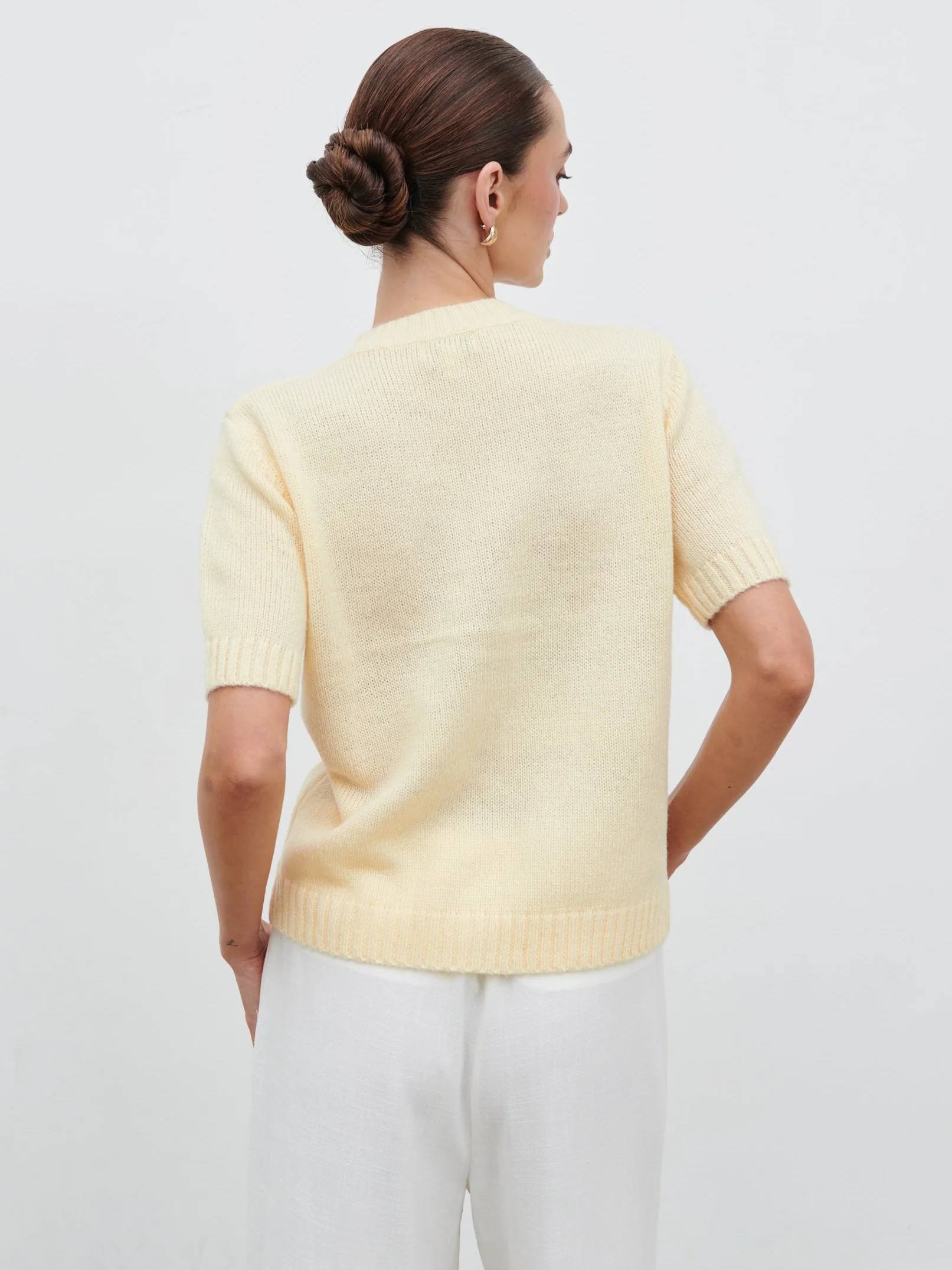Shilou Button Up Knit Top - Butter Lemon - Image 8