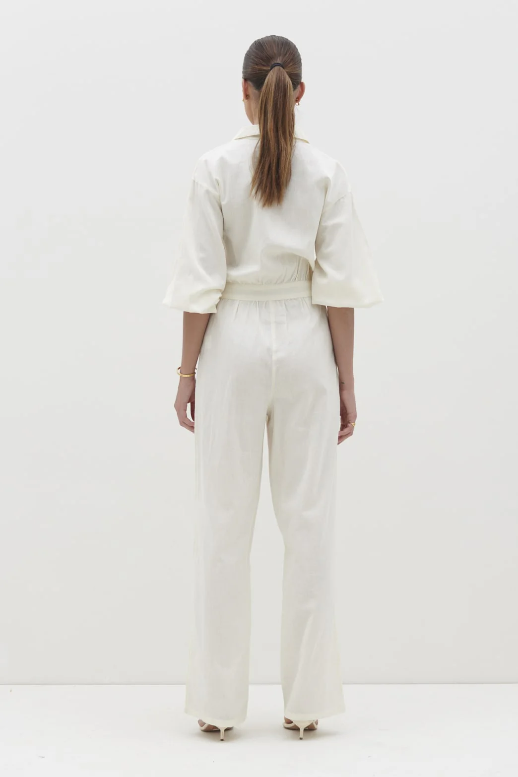 Shona Collared Jumpsuit - Stone - Image 3