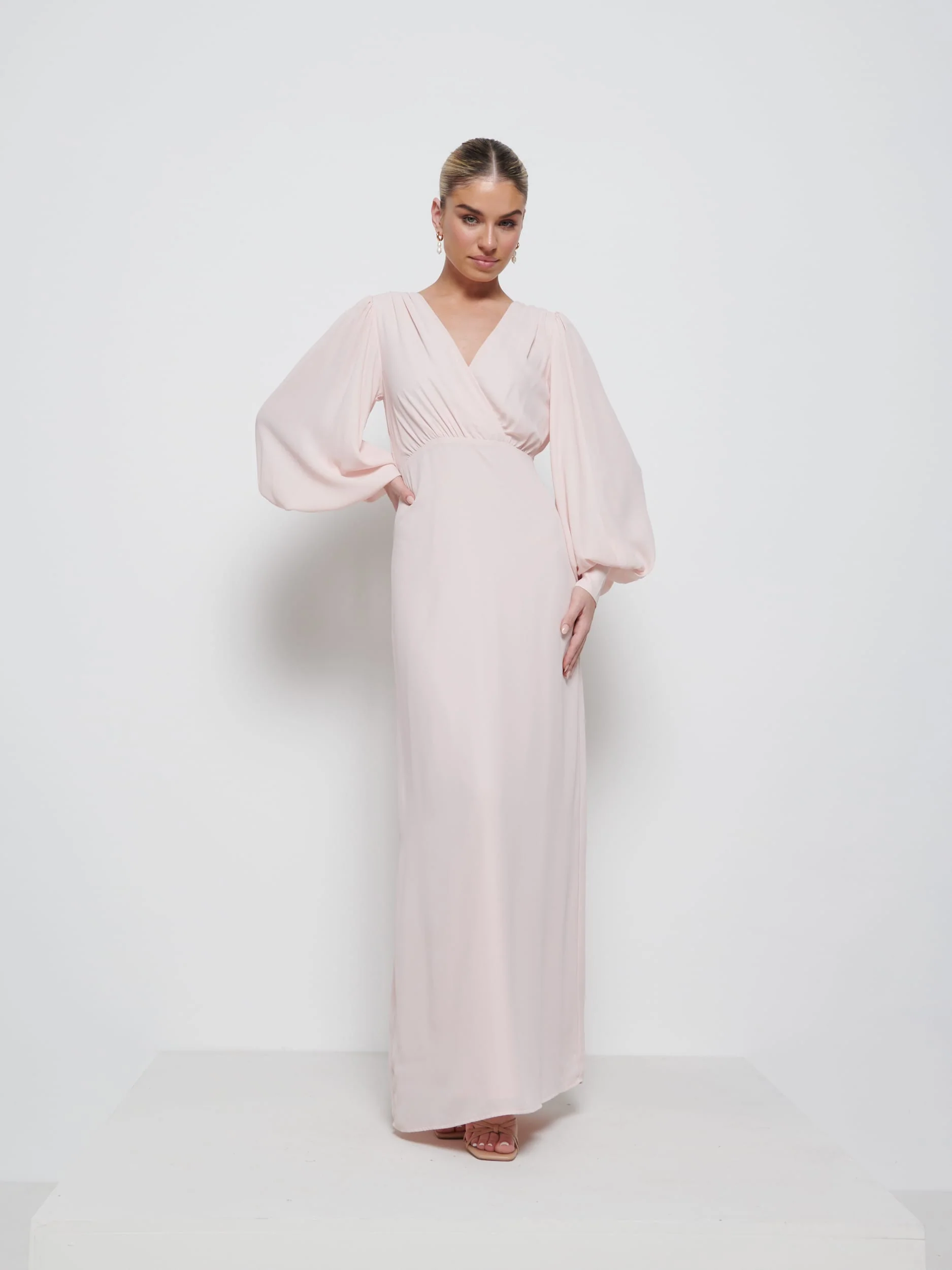 Sienna Chiffon Bridesmaid Dress - Blush - Image 4