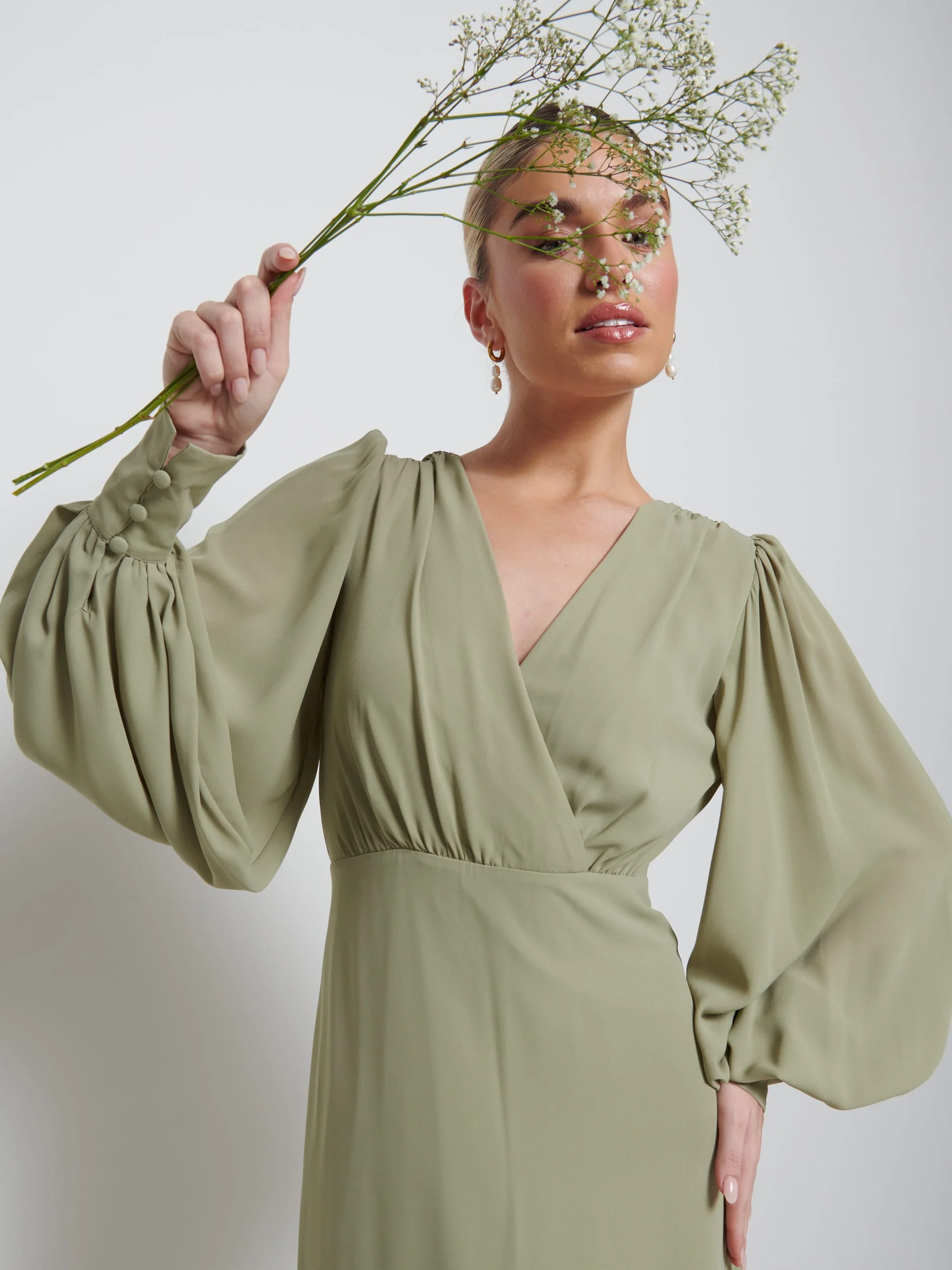 Sienna Chiffon Bridesmaid Dress - Olive - Image 2