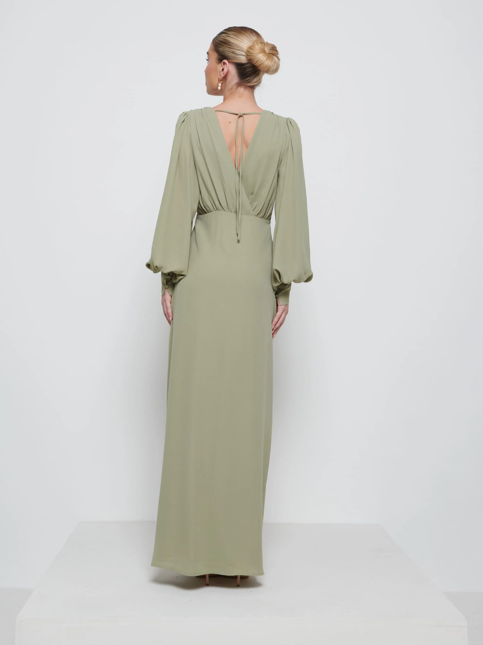 Sienna Chiffon Bridesmaid Dress - Olive - Image 3