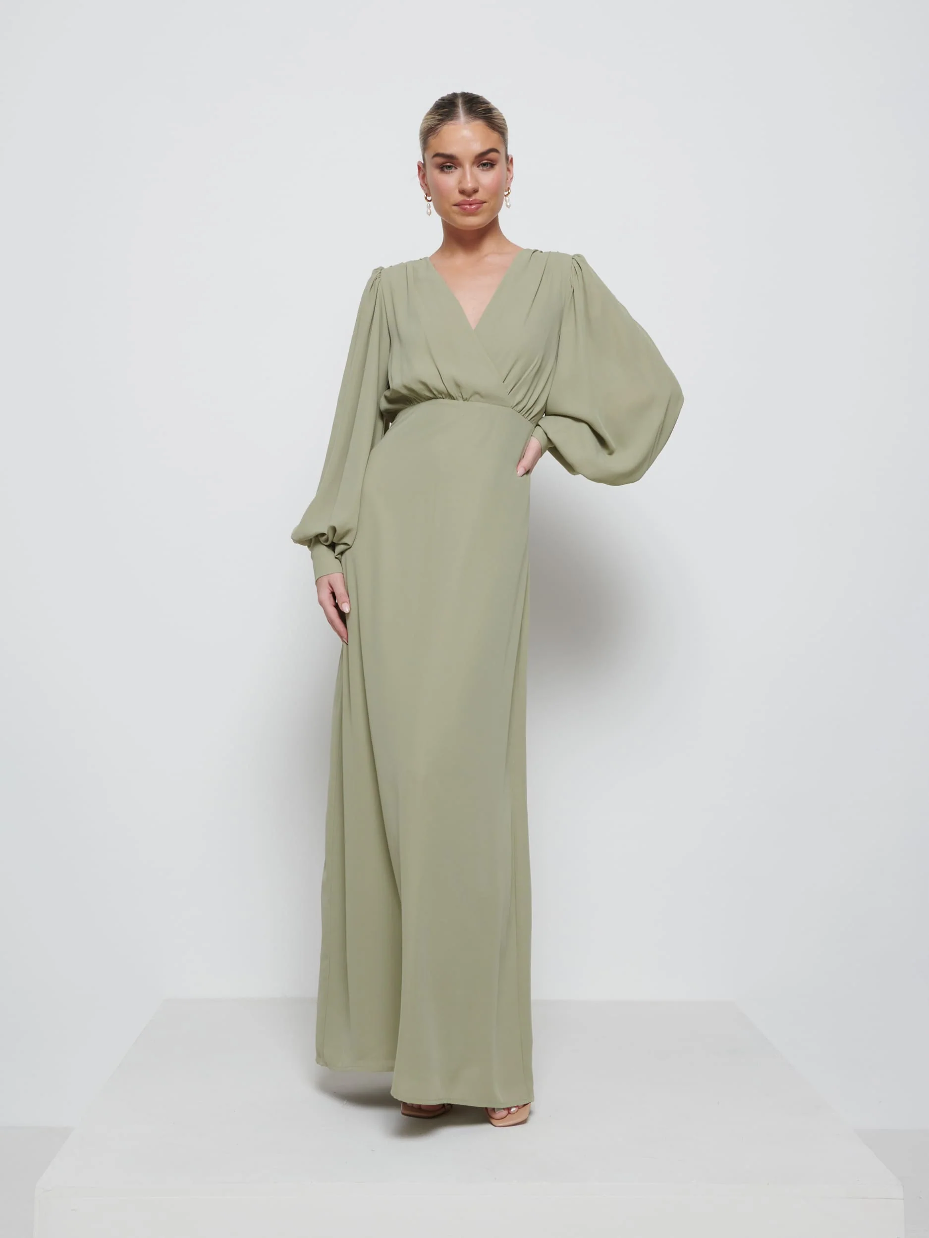 Sienna Chiffon Bridesmaid Dress - Olive - Image 4