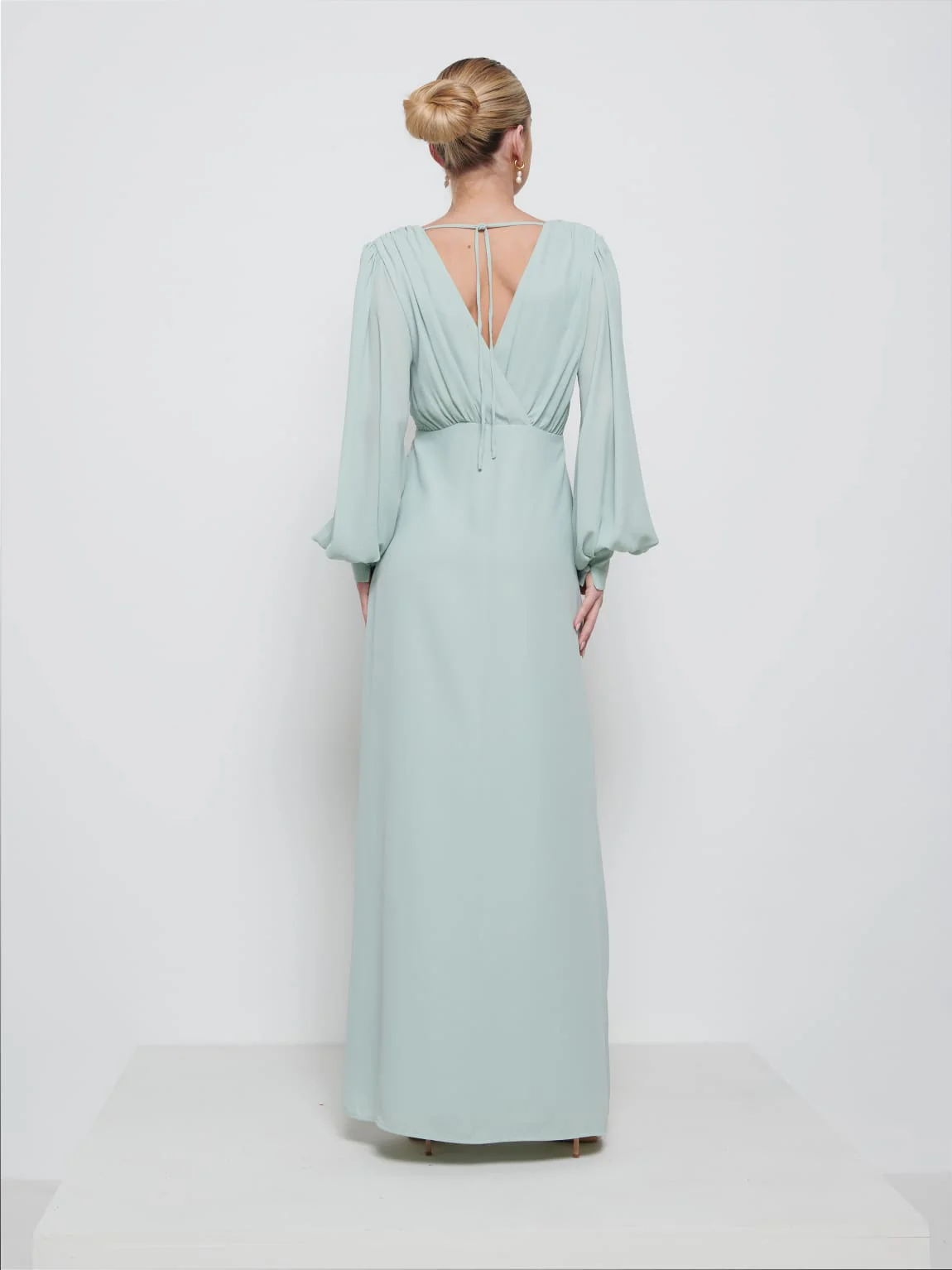 Sienna Chiffon Bridesmaid Dress - Sage - Image 3
