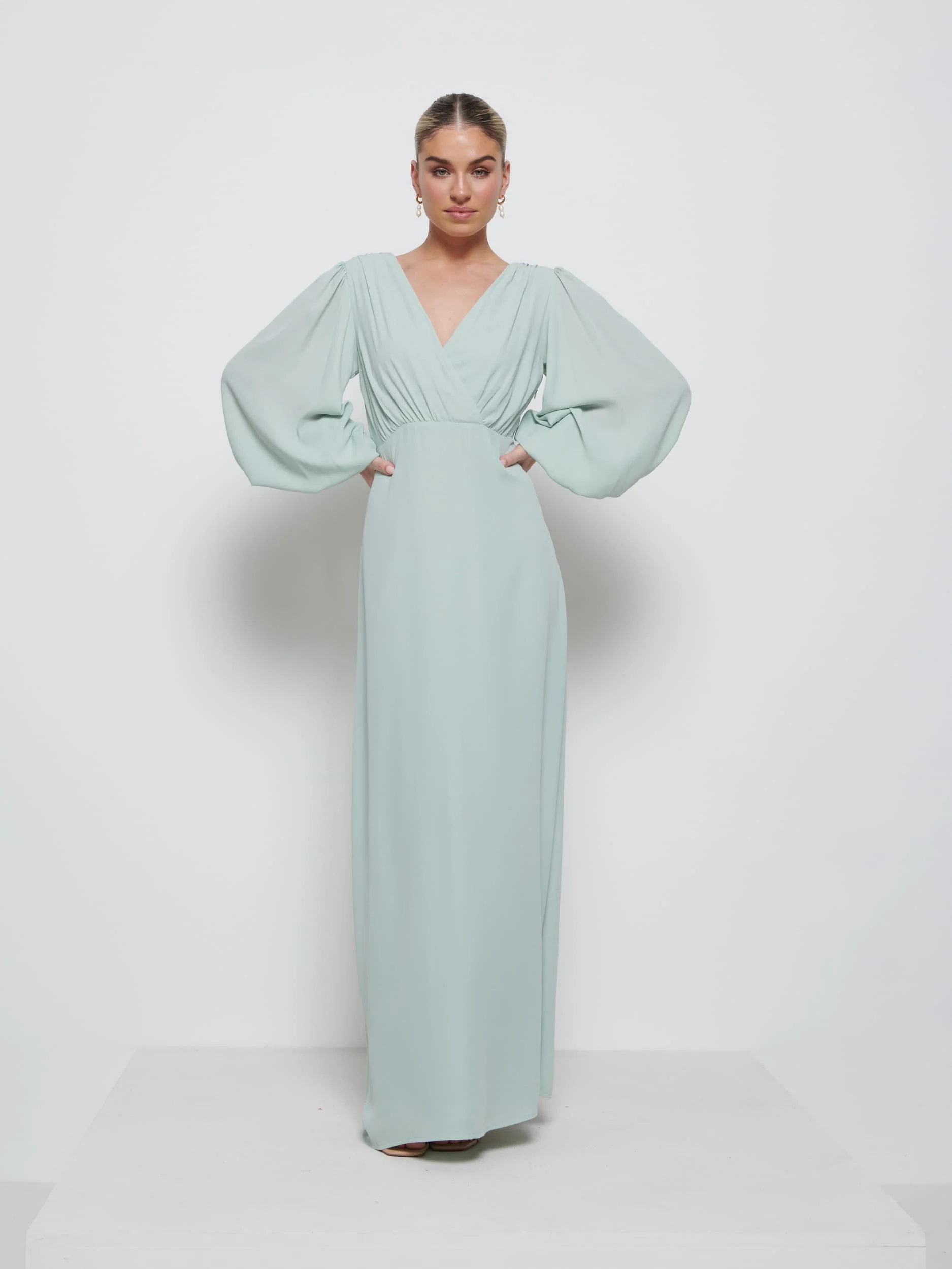 Sienna Chiffon Bridesmaid Dress - Sage - Image 4