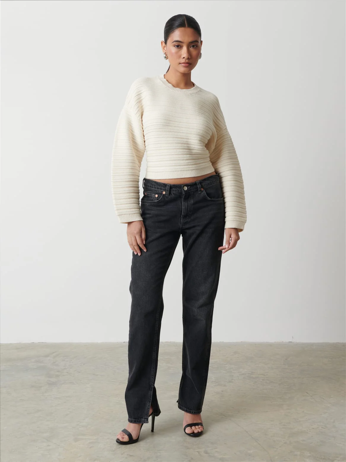 Simone Tie Back Jumper - Cream - Image 3