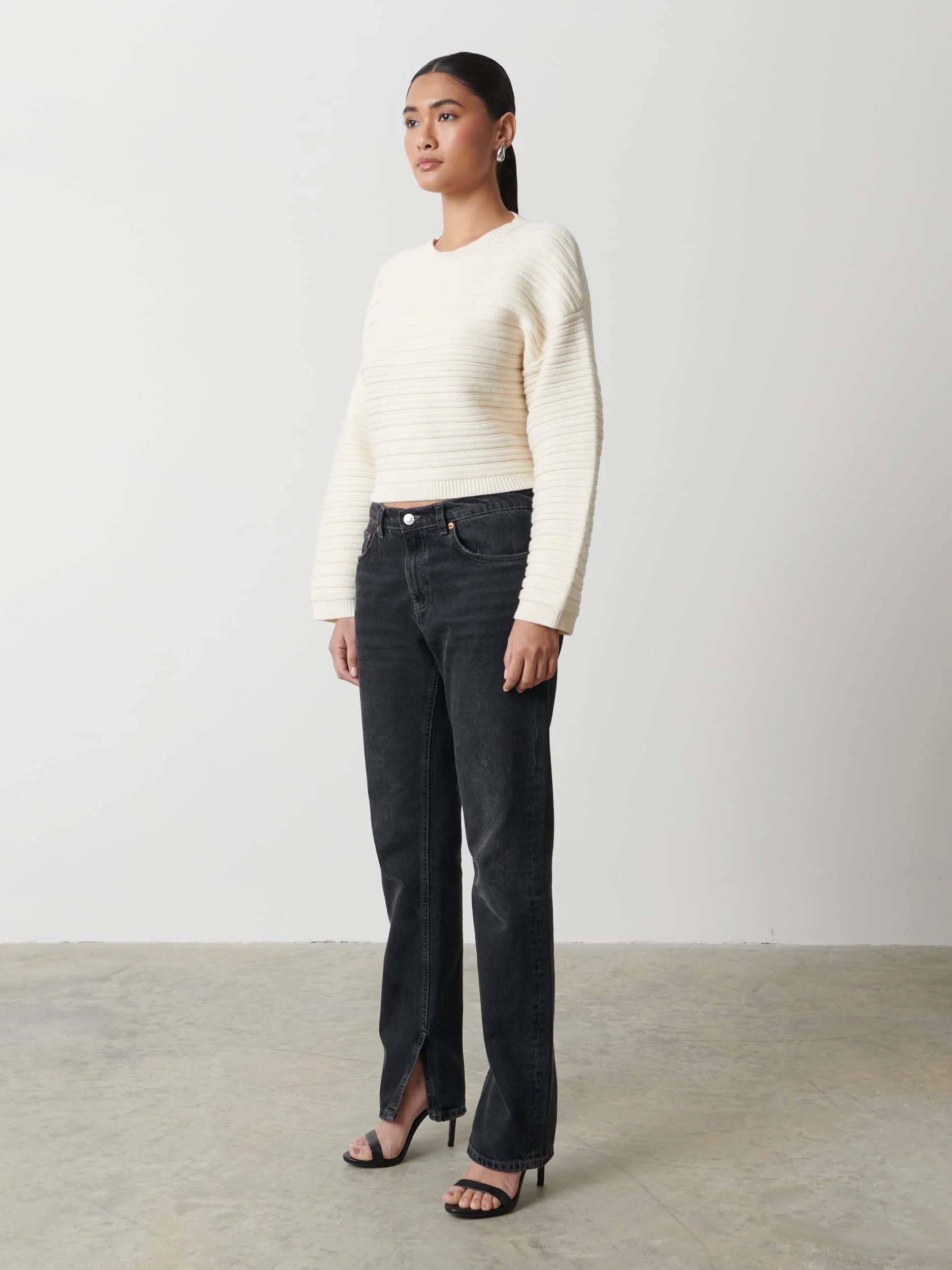 Simone Tie Back Jumper - Cream - Image 4