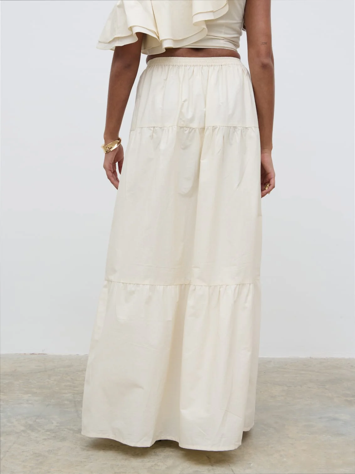 Sol Ruffle Maxi Skirt - Natural - Image 3