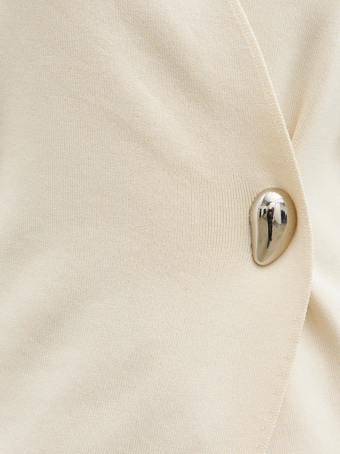Solana Open Sleeve Trim Detail Knit Jacket - Cream - Image 3