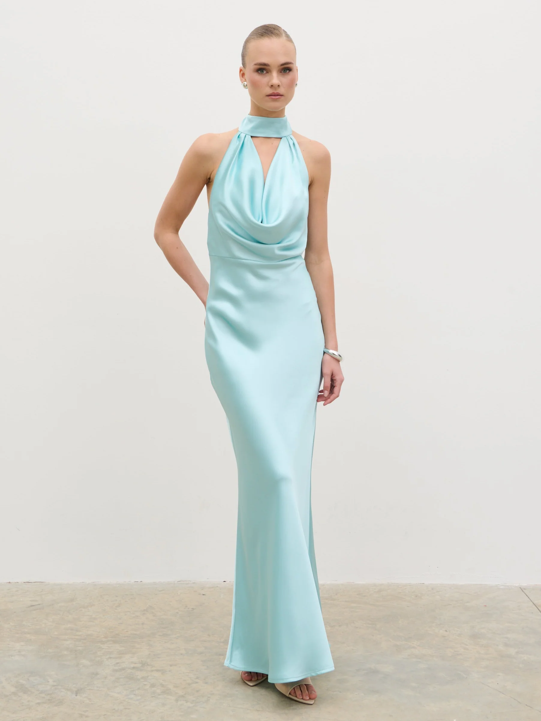 Solene Cowl Neck Maxi Dress - Seaspray - Image 5