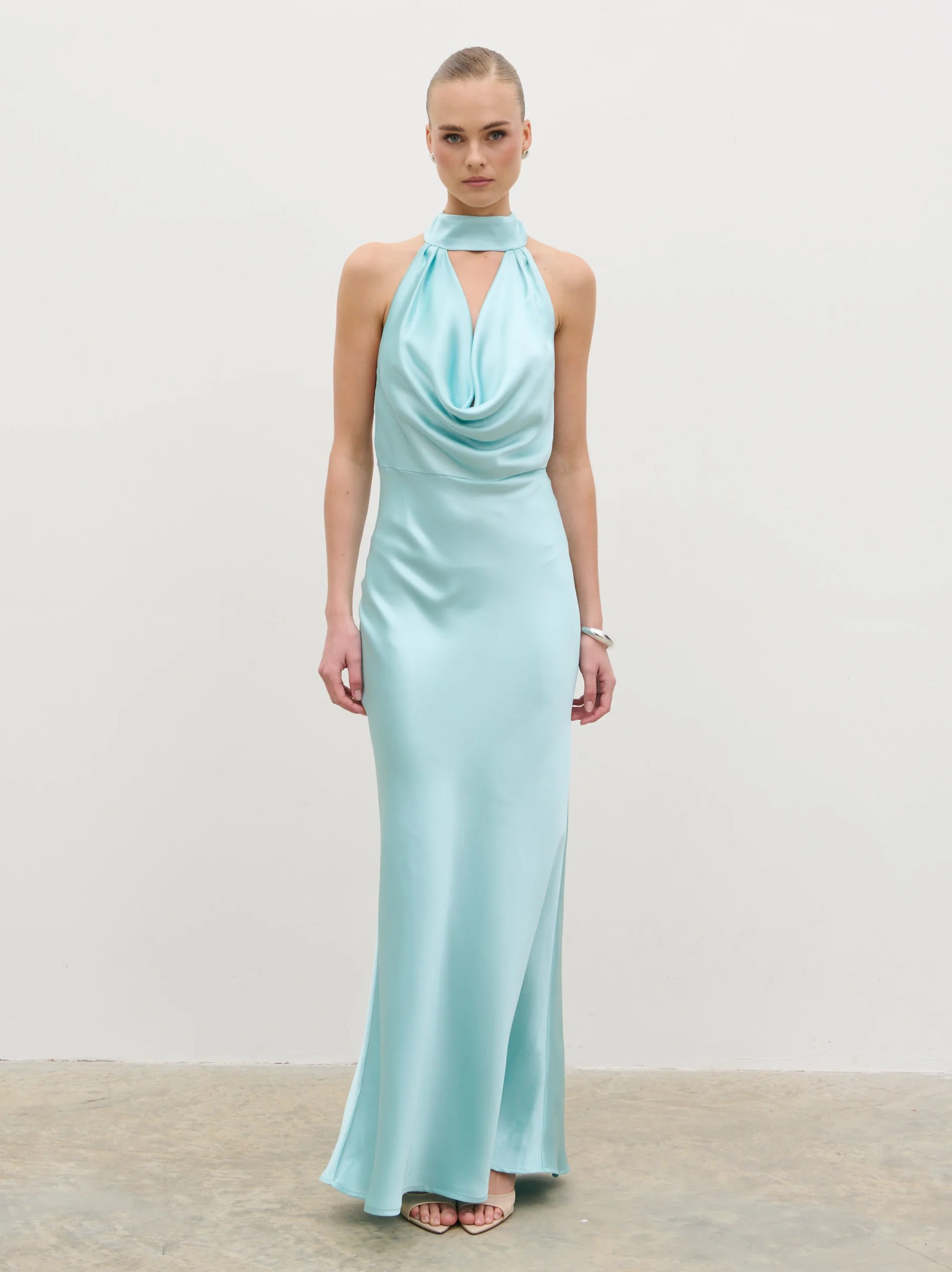 Solene Cowl Neck Maxi Dress - Seaspray - Image 8