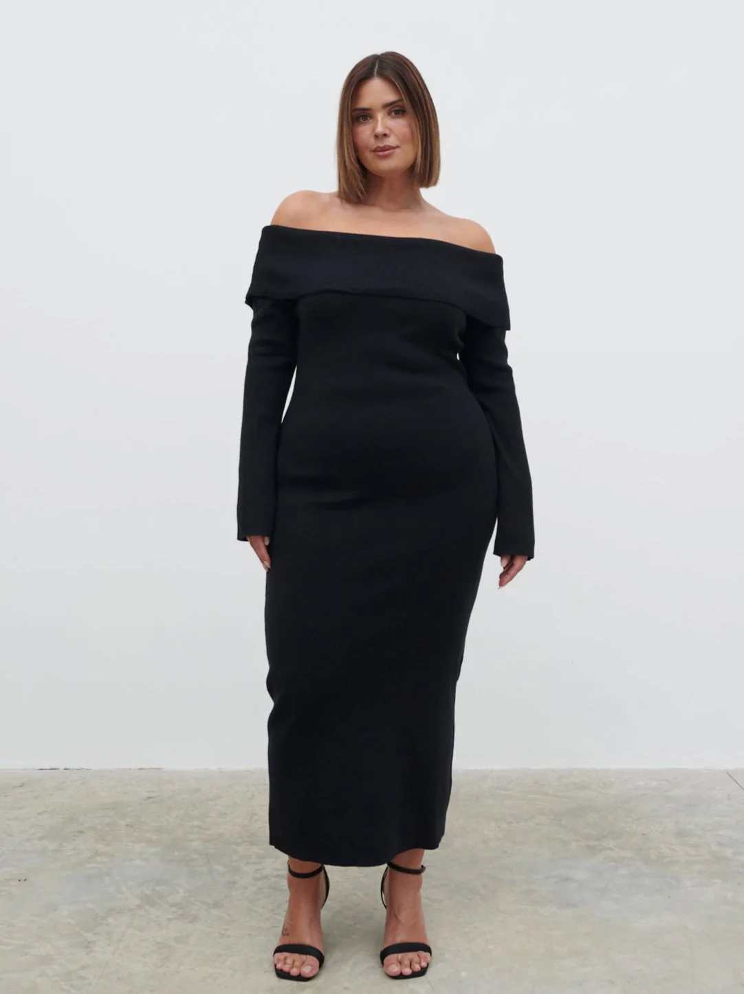 Soreya Bardot Knit Dress - Black - Image 6