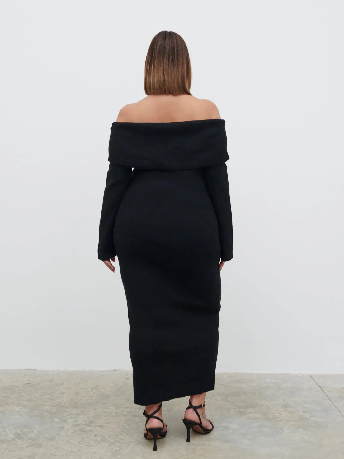 Soreya Bardot Knit Dress - Black - Image 8