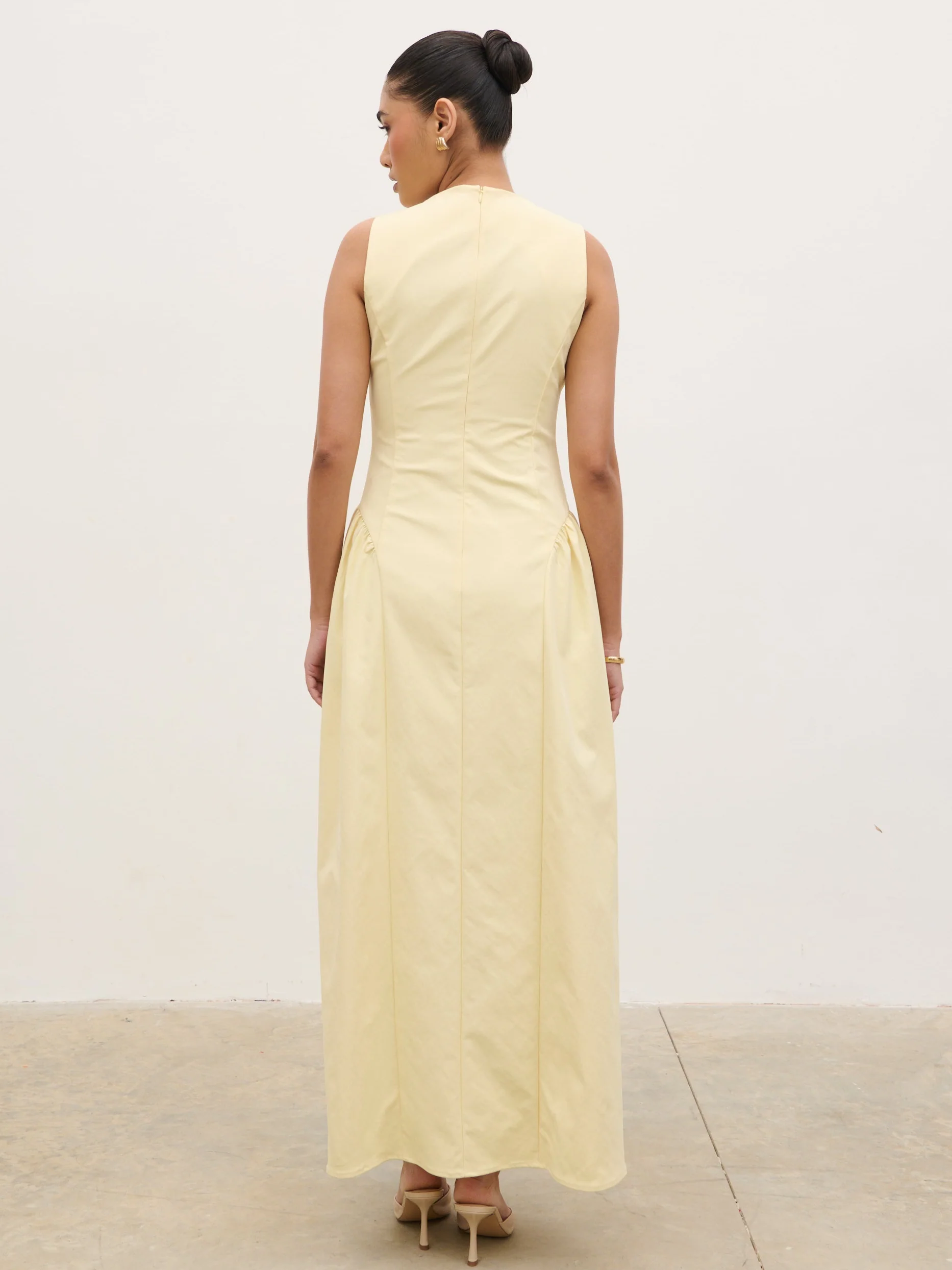 Sylvie Slash Neck Midaxi Dress - Lemon - Image 6