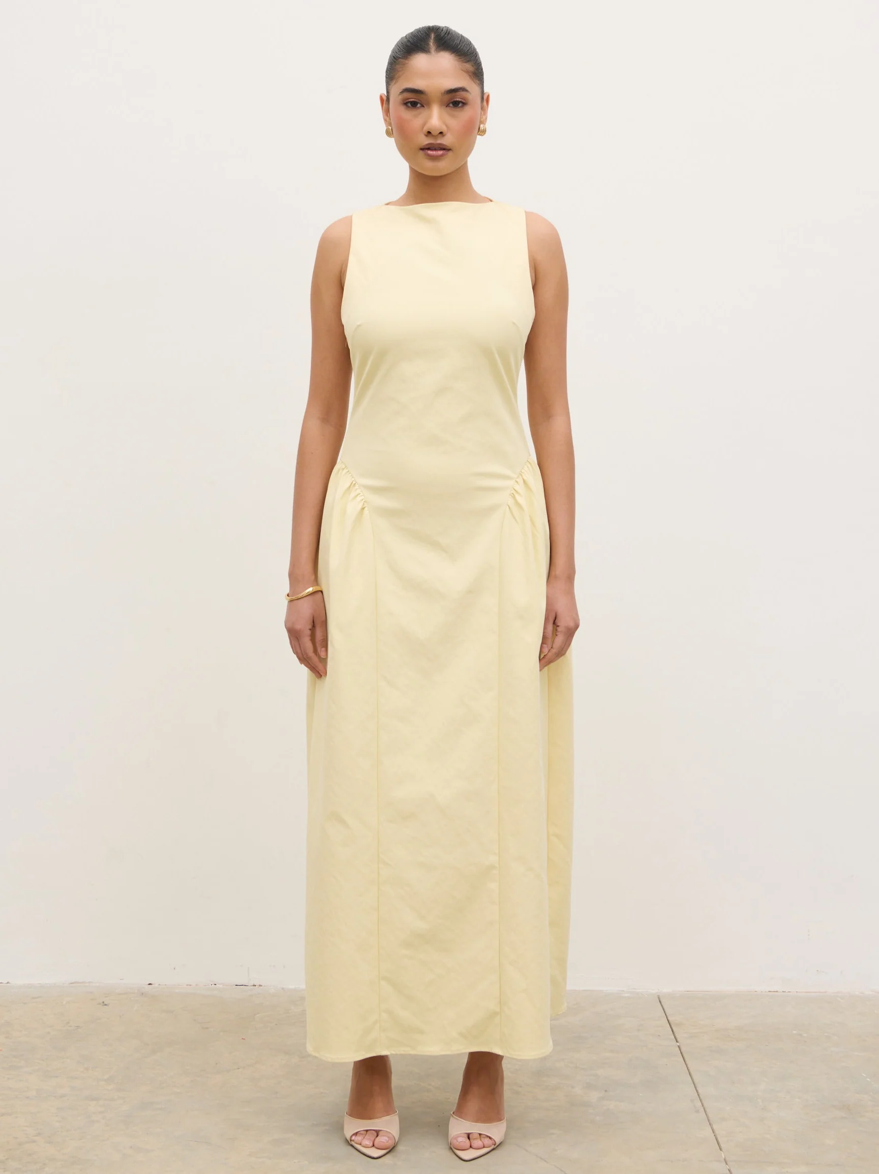 Sylvie Slash Neck Midaxi Dress - Lemon - Image 7
