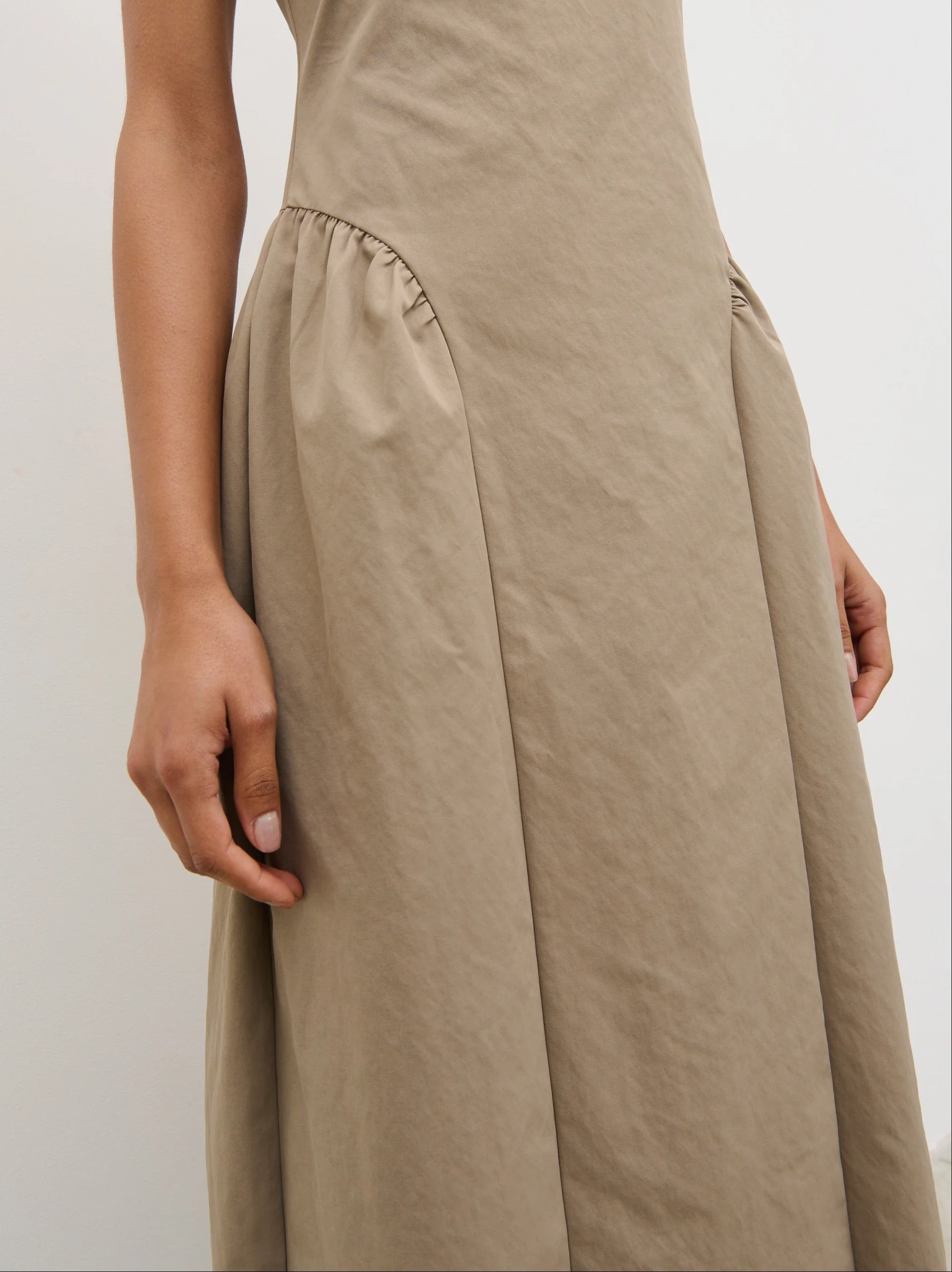 Sylvie Slash Neck Midaxi Dress - Taupe - Image 3