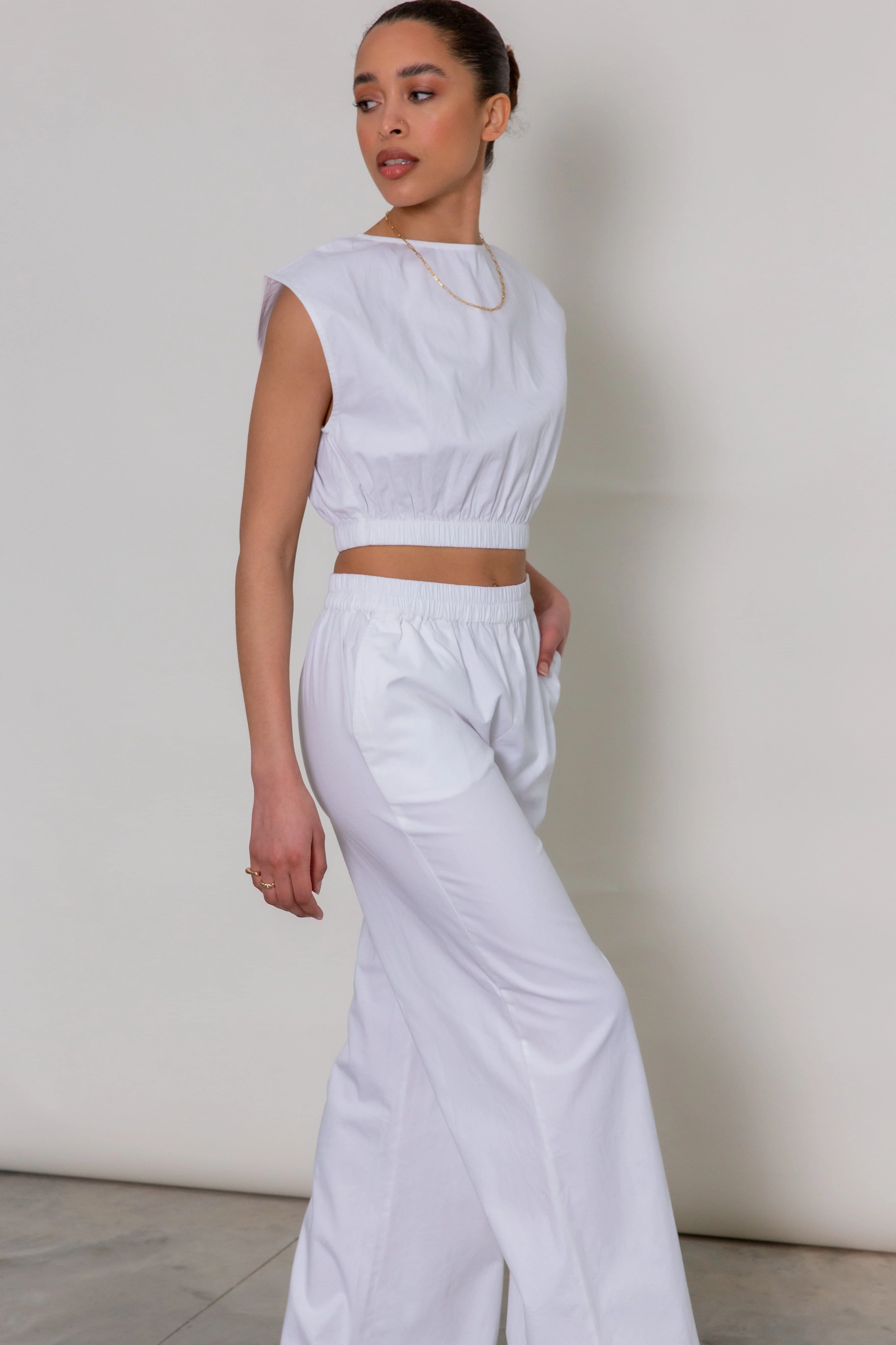 Tatum Wide Crop Top - White - Image 5