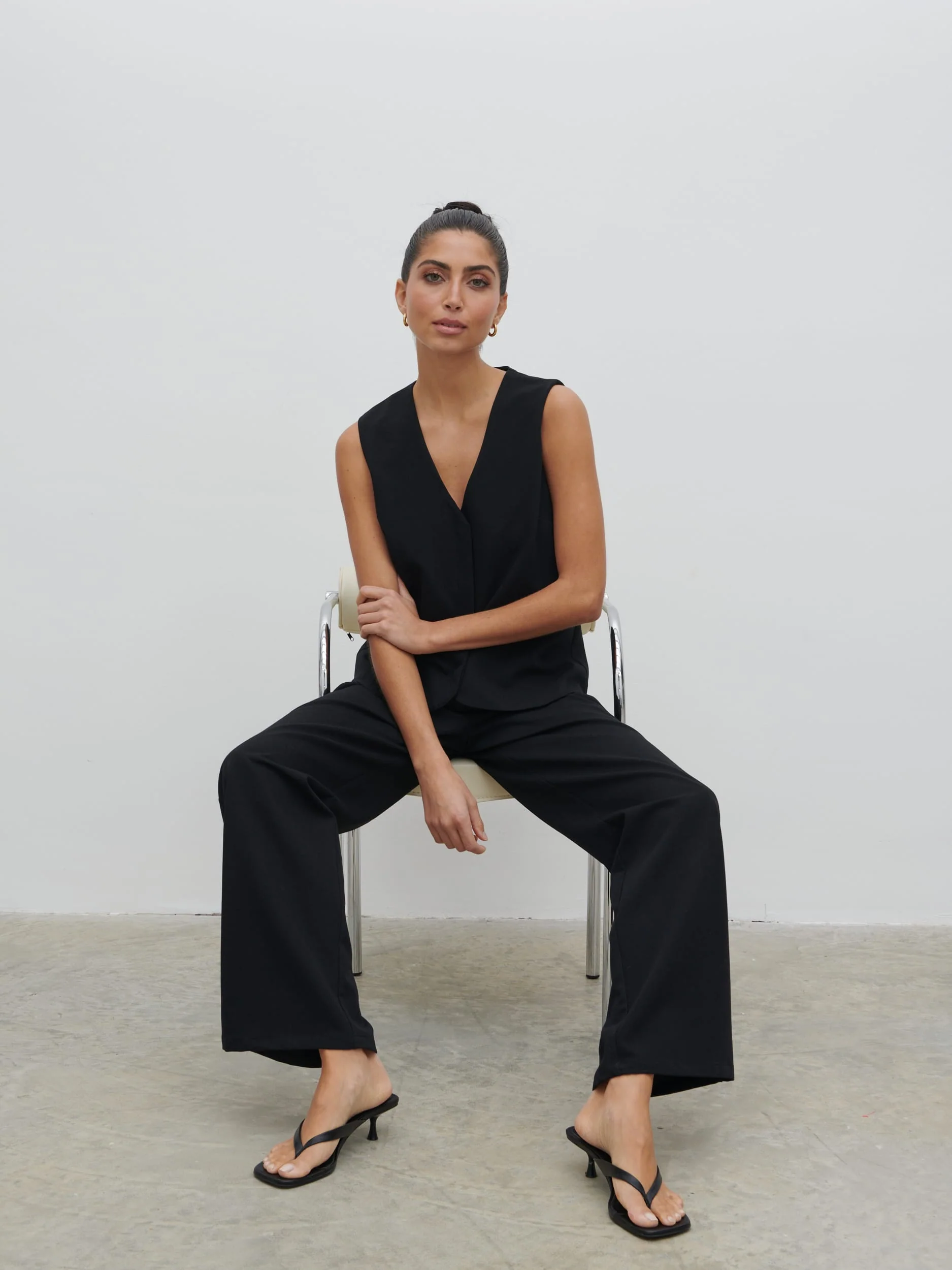 Taya Tailored Waistcoat - Black - Image 2