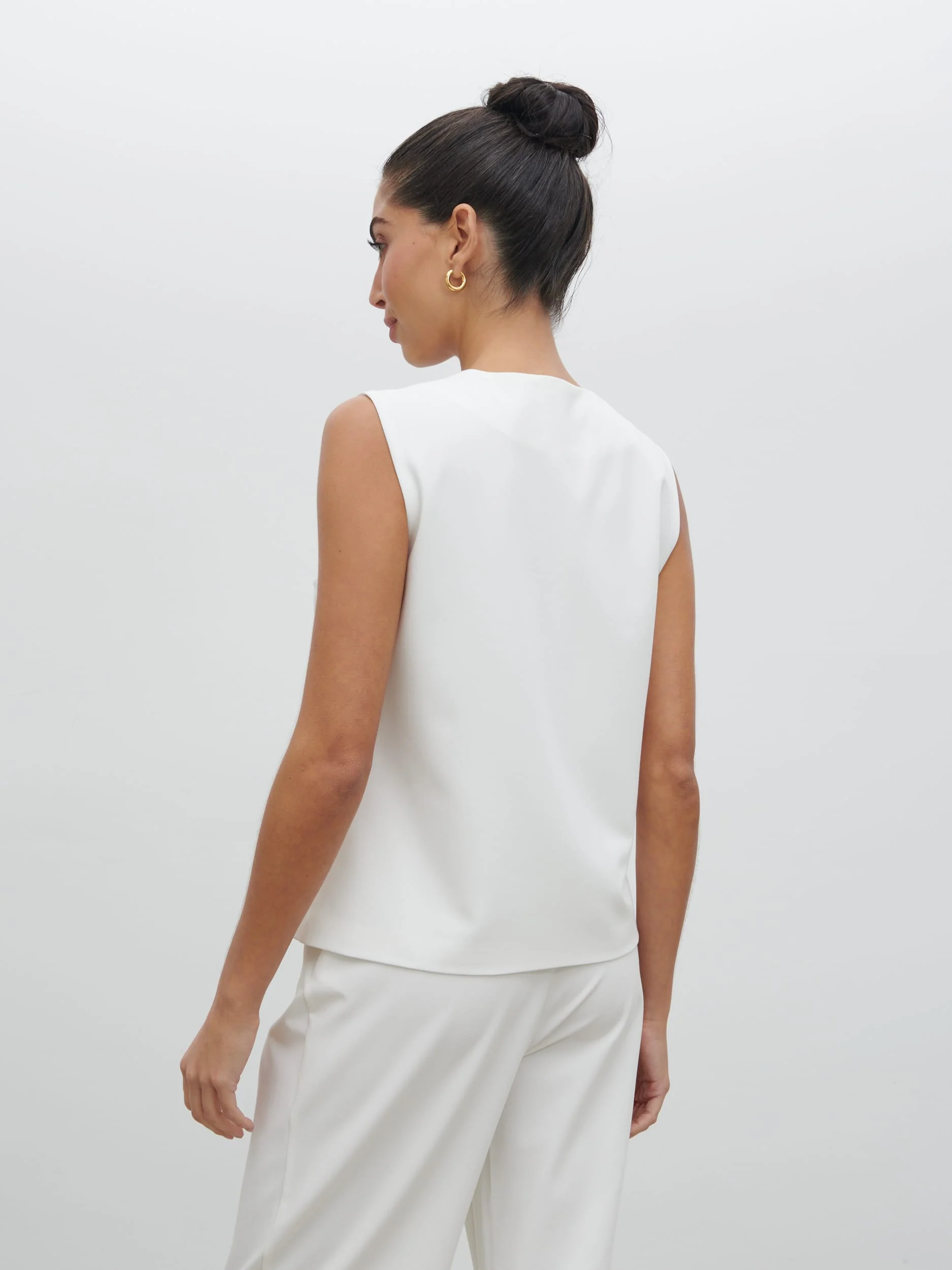 Taya Tailored Waistcoat - Cream - Image 5
