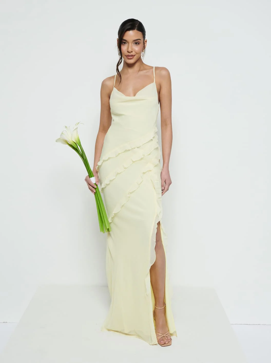 Textured Chiffon Recycled Lemon Swatch - Image 2