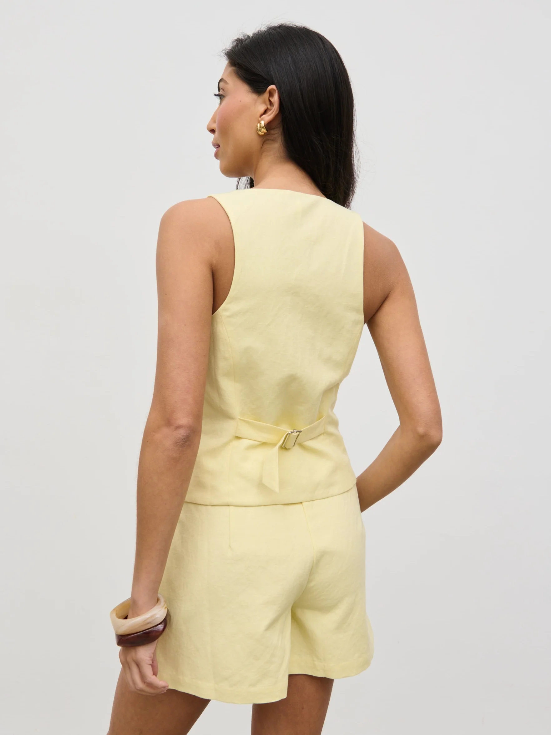 Thali Racer Neck Waistcoat - Lemon - Image 4