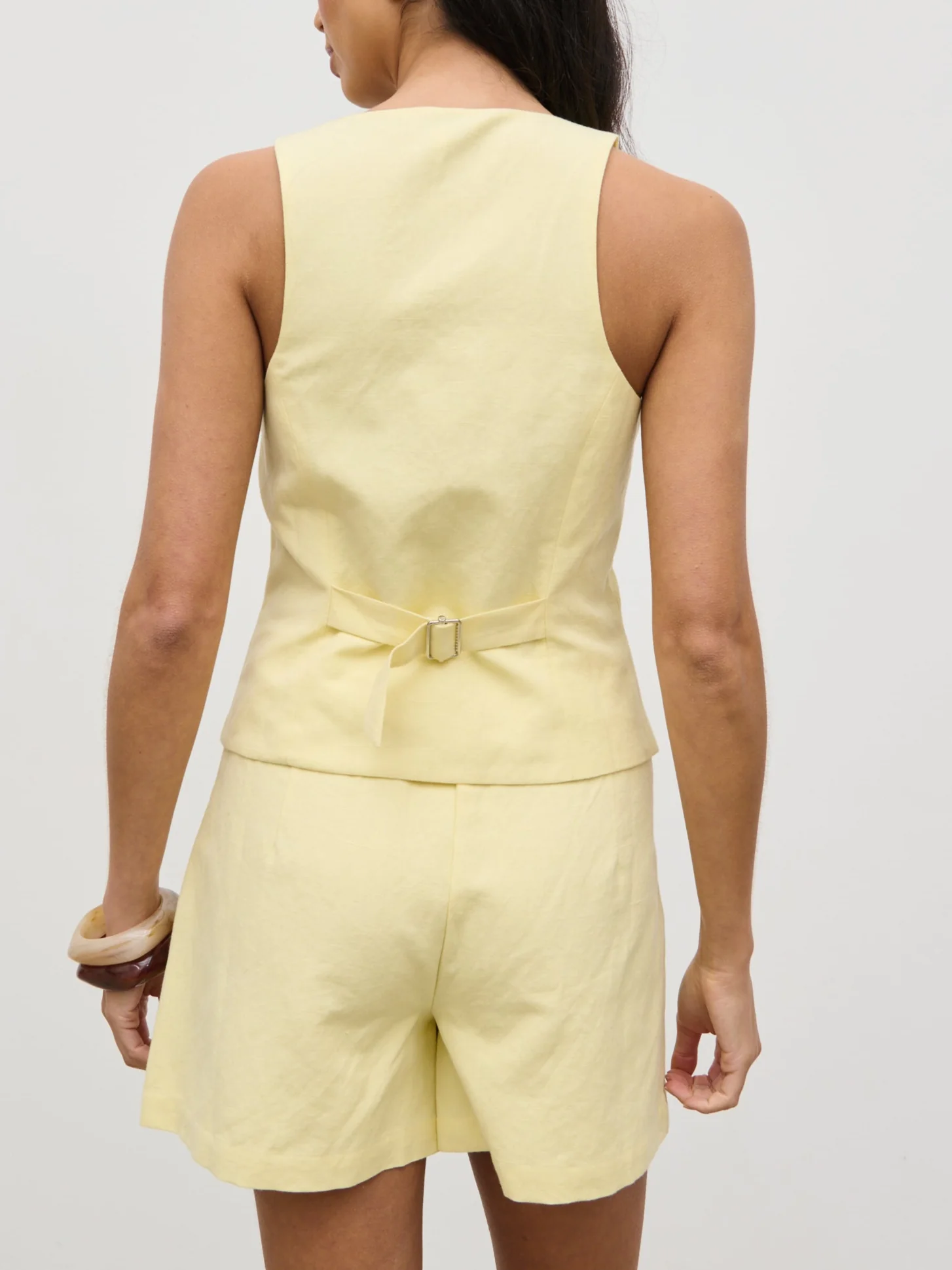 Thali Racer Neck Waistcoat - Lemon - Image 6