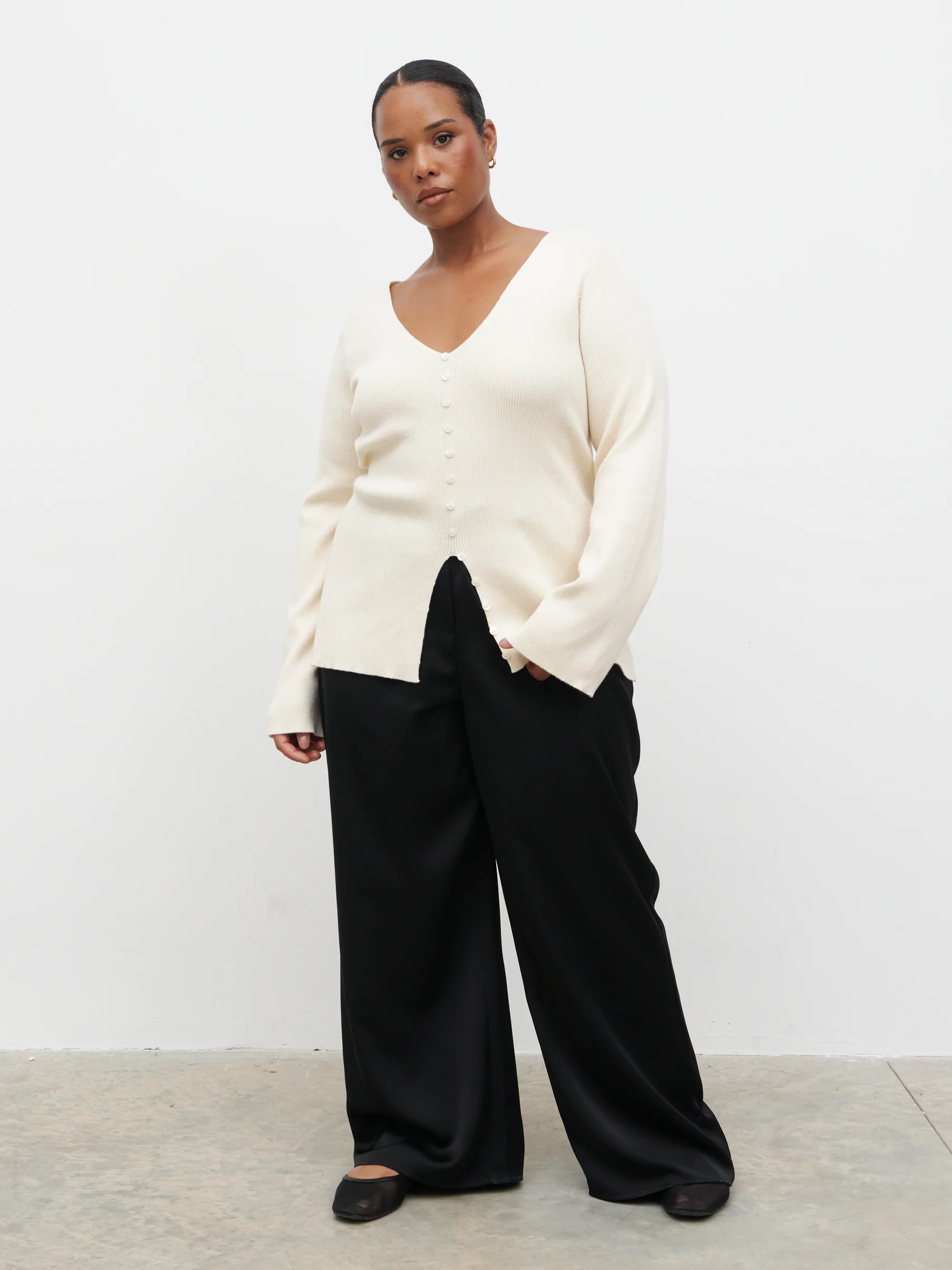 Tia Knit Top Curve - Cream - Image 5