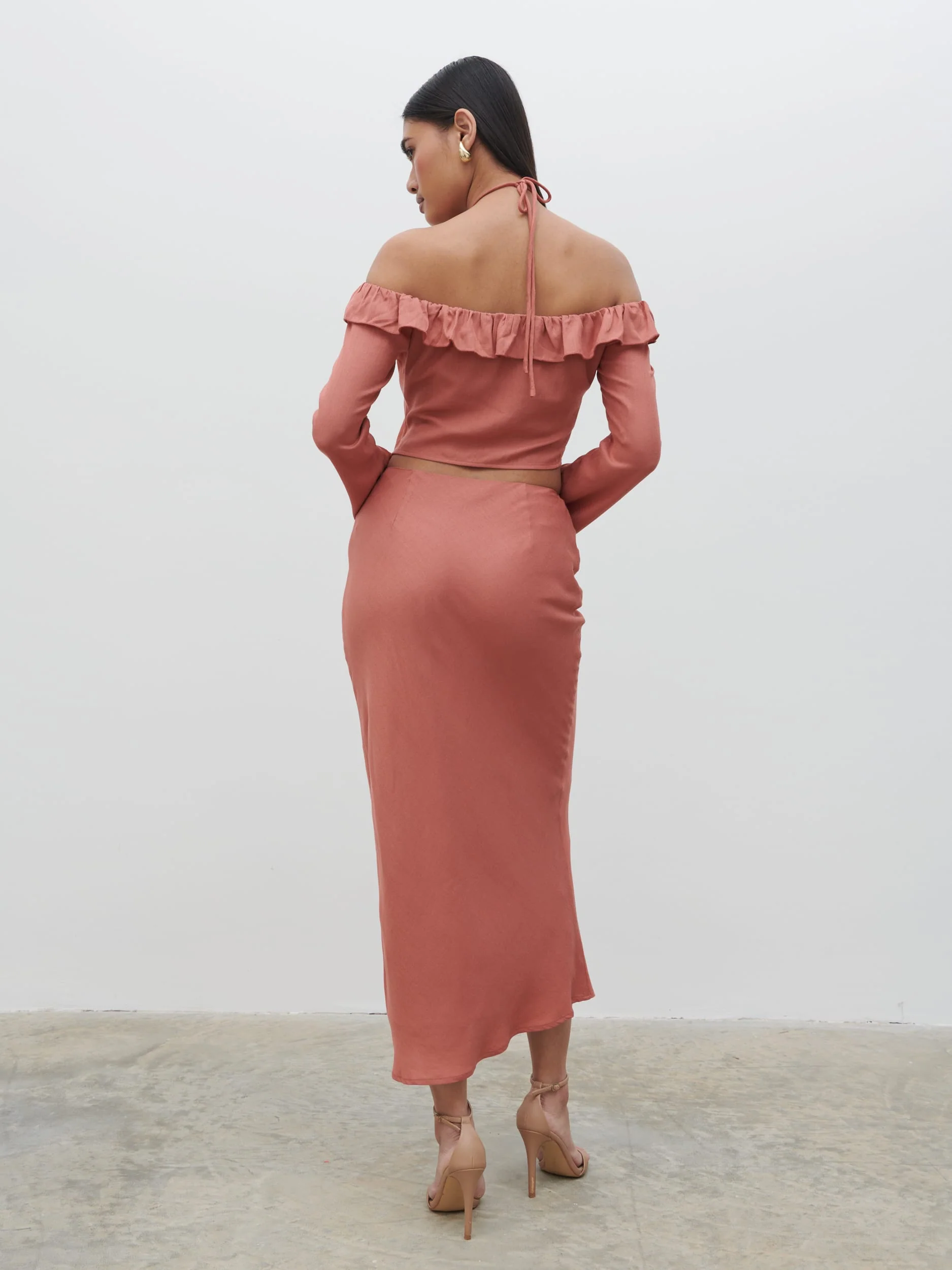 Tiffany Midaxi Skirt - Terracotta - Image 5