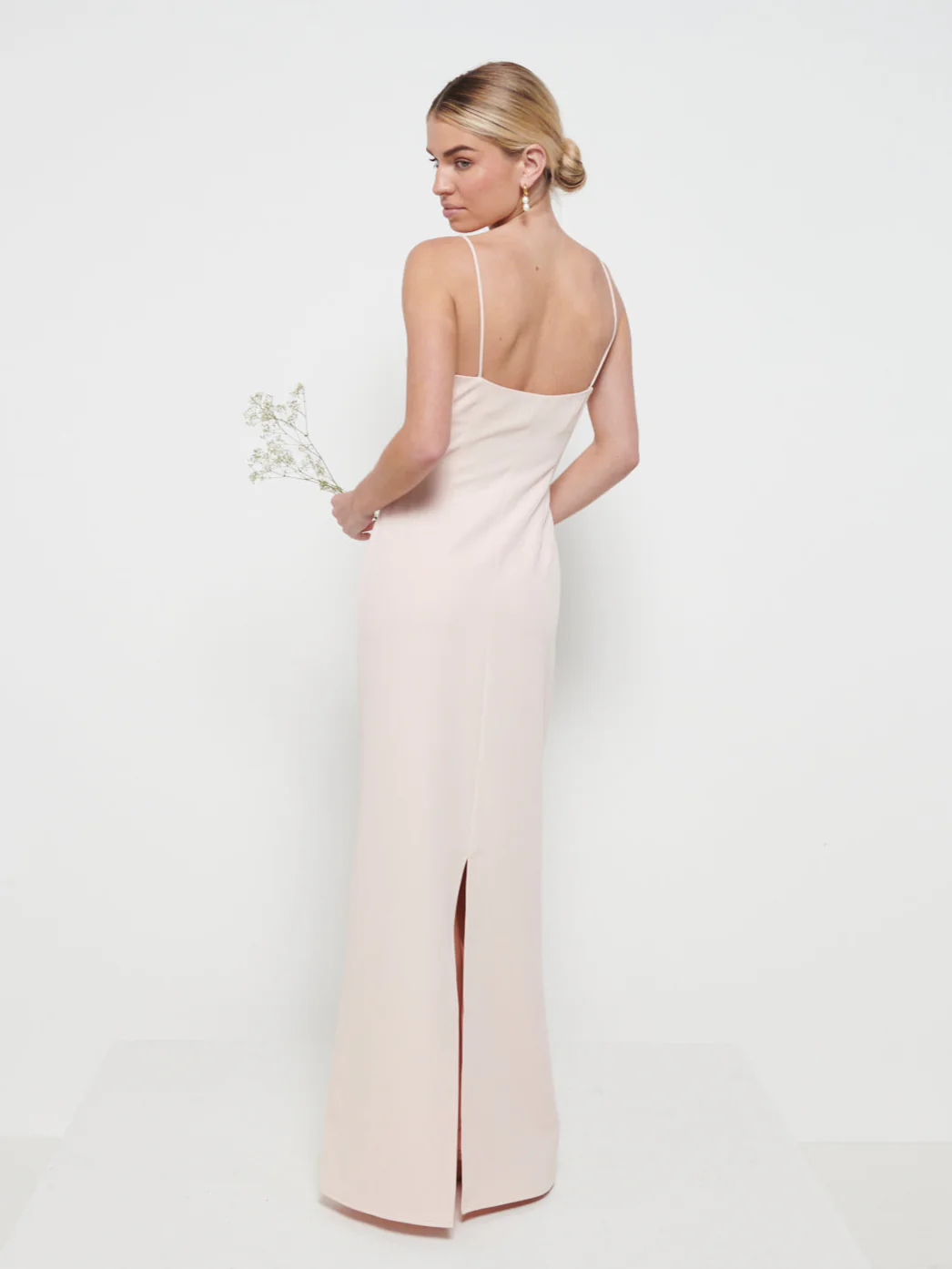 Tillie V-Neck Maxi Bridesmaid Dress - Blush - Image 3