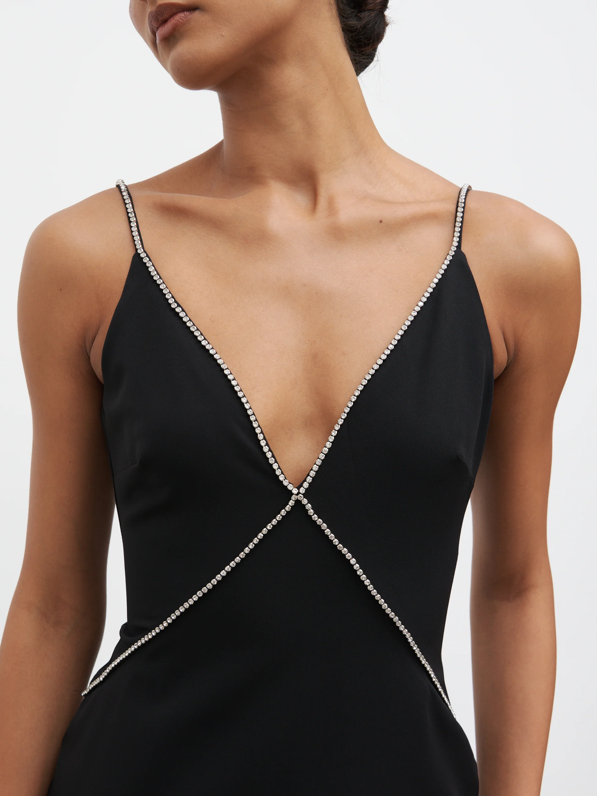 Val Plunge Embellished Maxi Dress - Black - Image 5