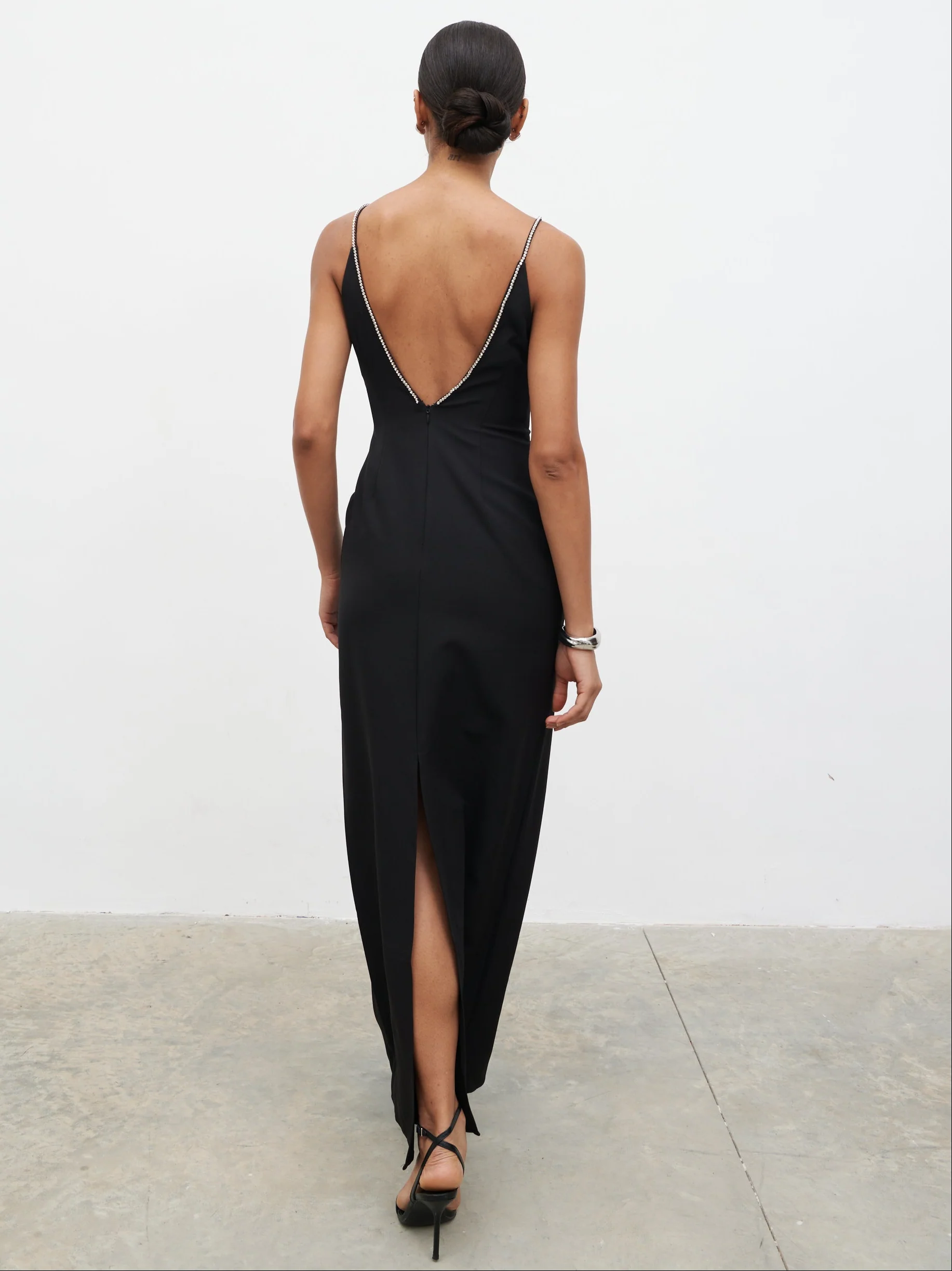 Val Plunge Embellished Maxi Dress - Black - Image 7