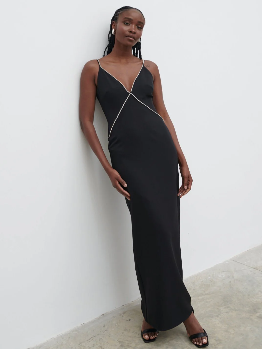 Val Plunge Embellished Maxi Dress - Black - Image 8