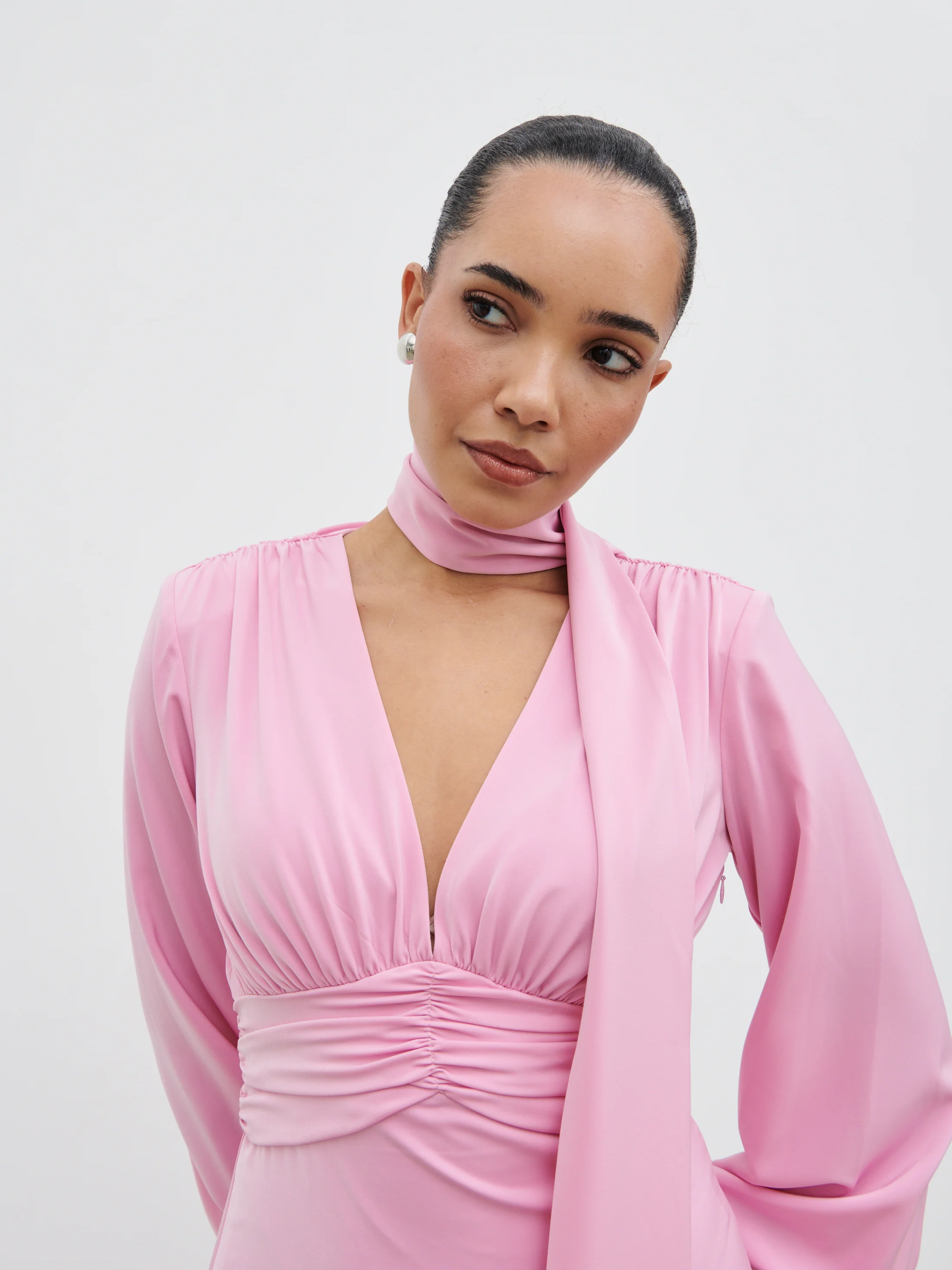 Victoria Long Sleeve Maxi Dress - Peony Pink - Image 6