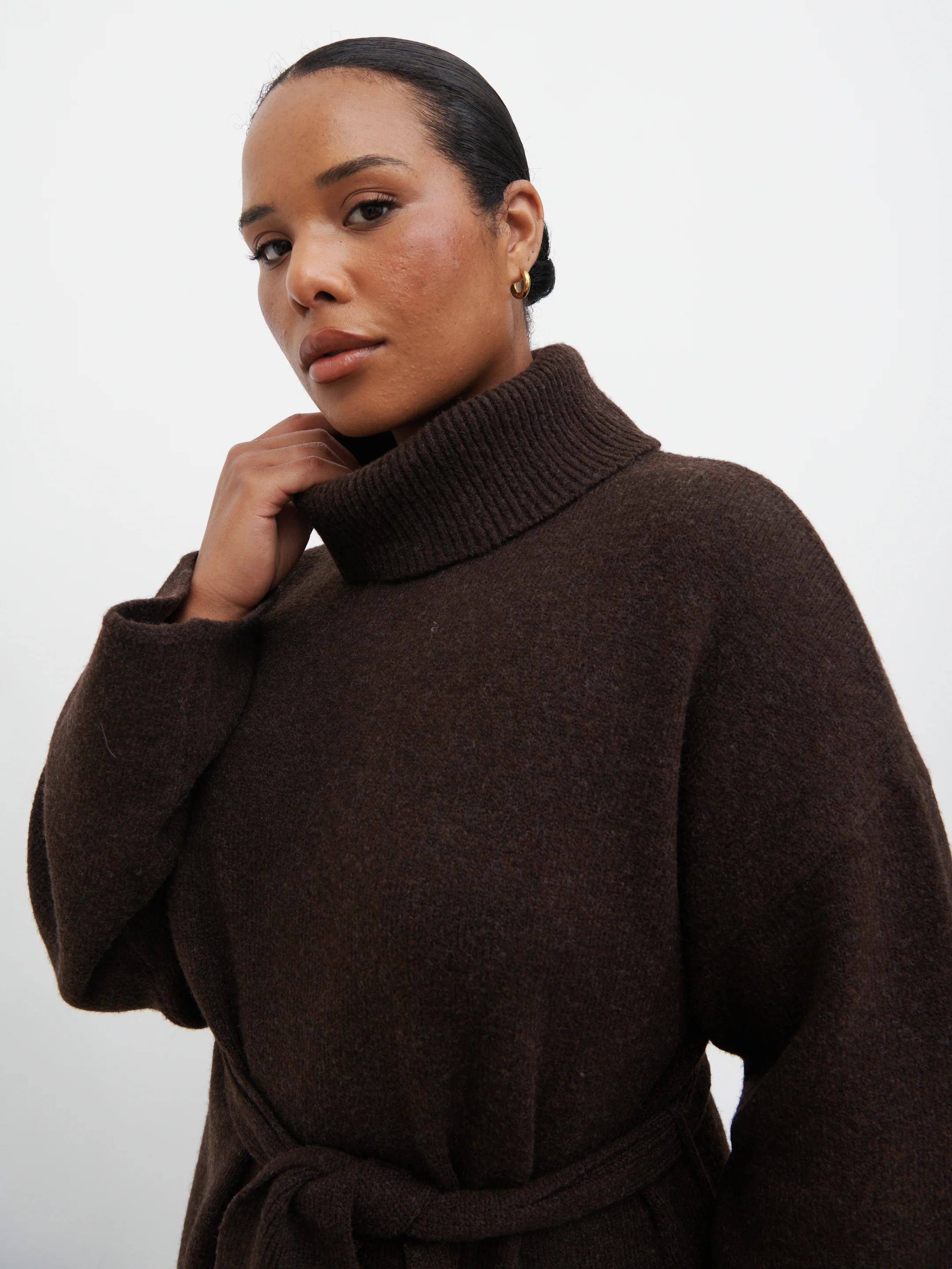 Wrenley Midaxi Knit Dress Curve - Chocolate - Image 4