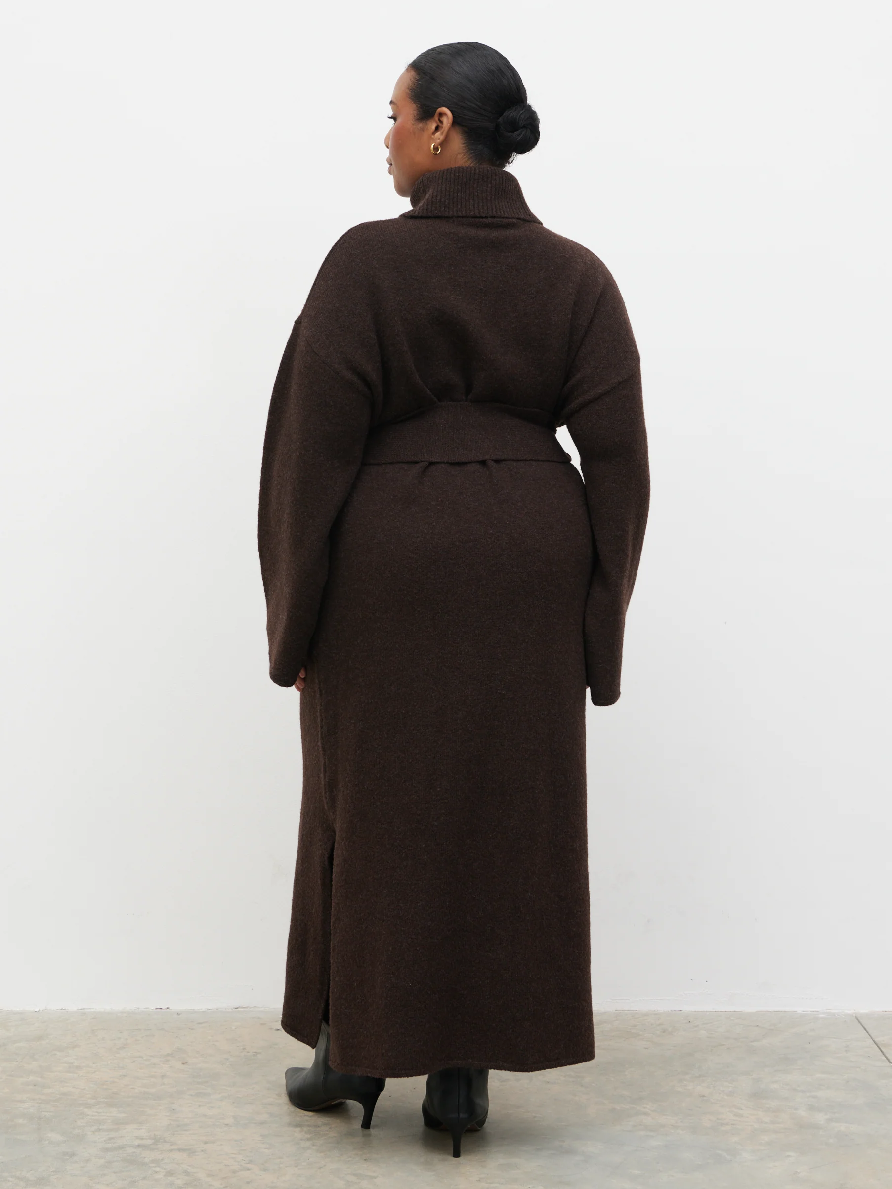 Wrenley Midaxi Knit Dress Curve - Chocolate - Image 6