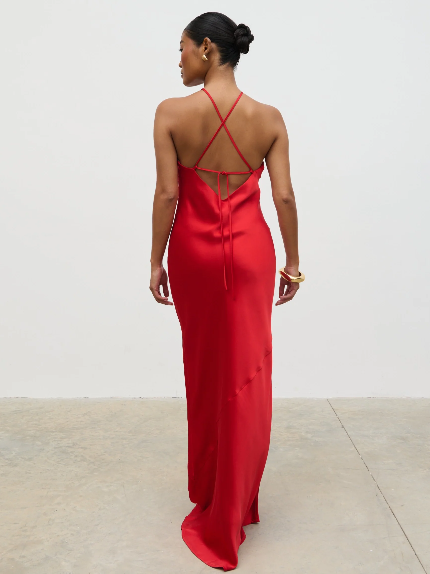 Yvette Halter Neck Maxi Dress - Red - Image 4