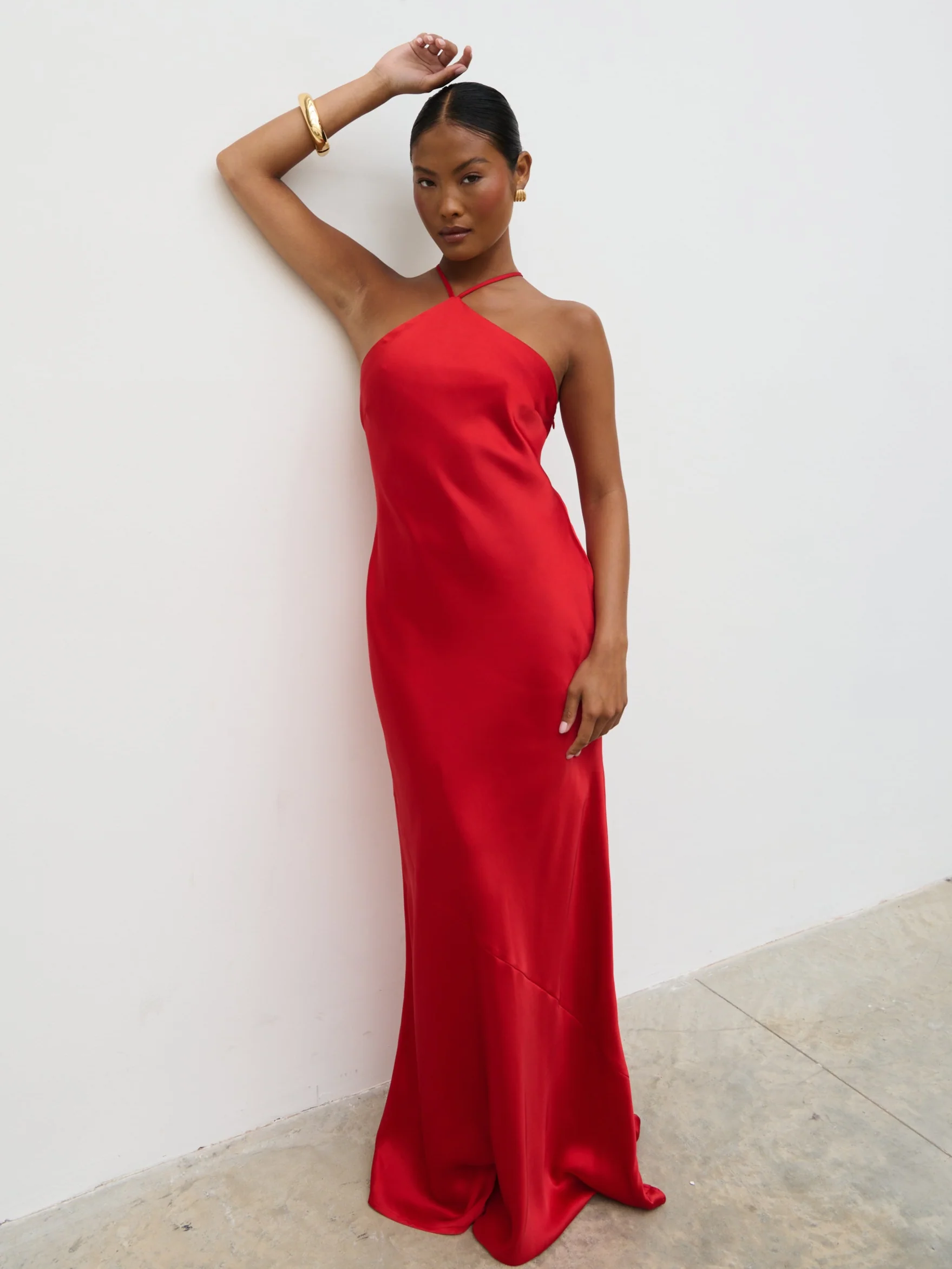 Yvette Halter Neck Maxi Dress - Red - Image 6