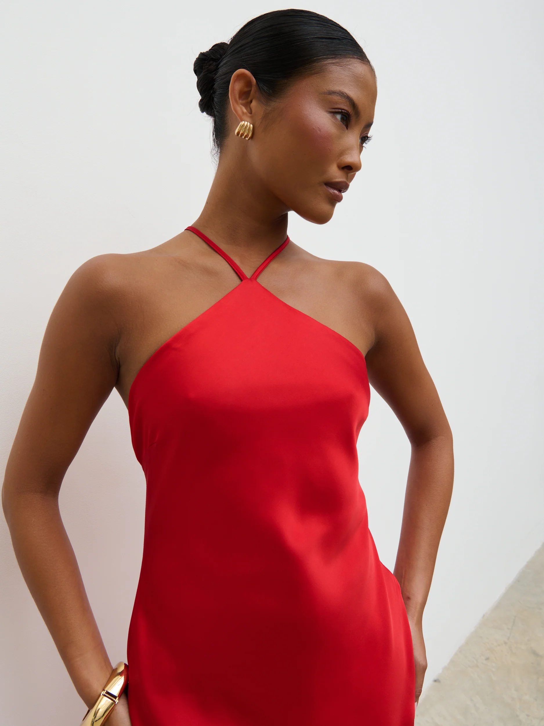 Yvette Halter Neck Maxi Dress - Red - Image 7