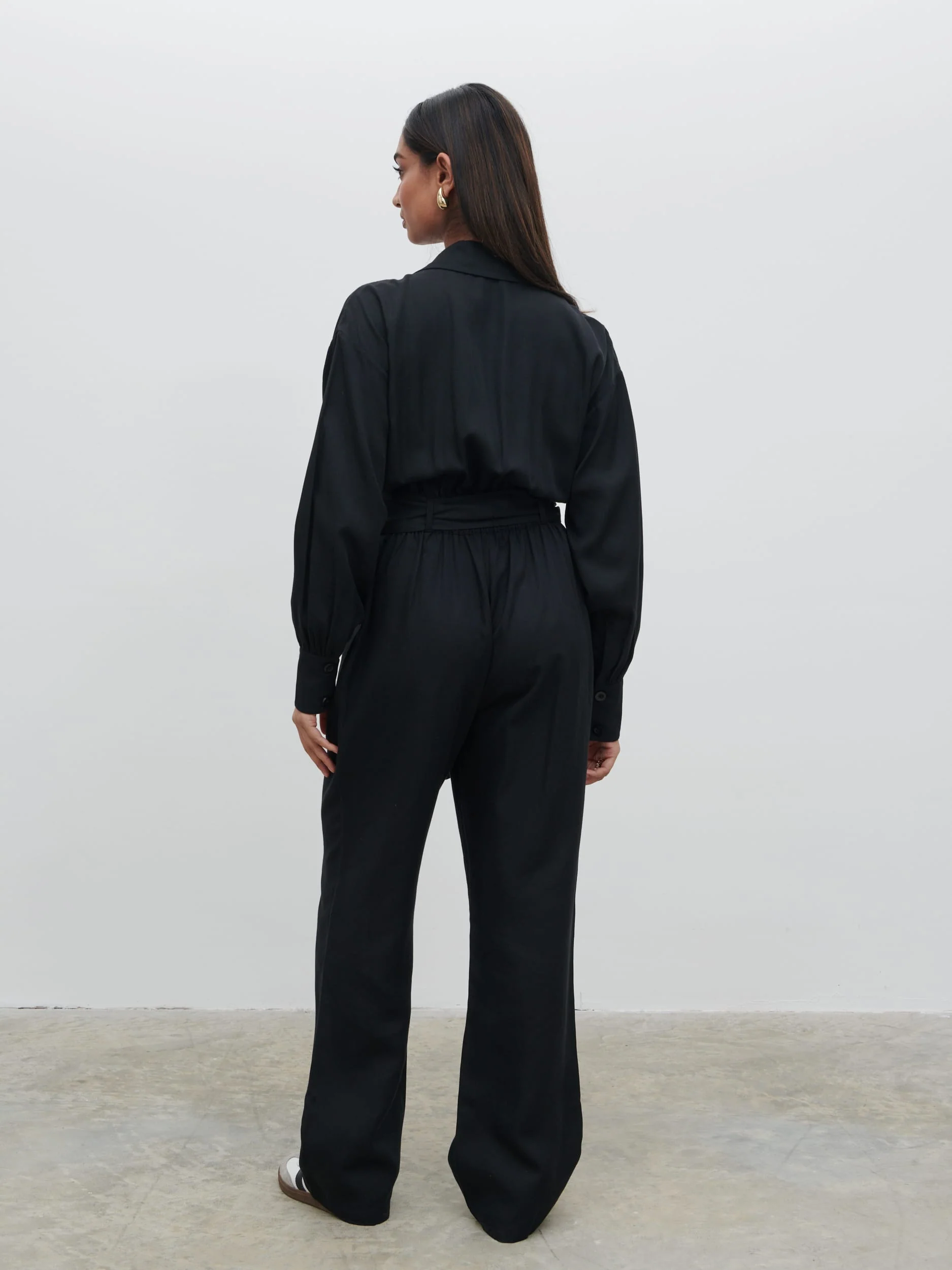 Zara Belted Jumpsuit - Black - Image 4