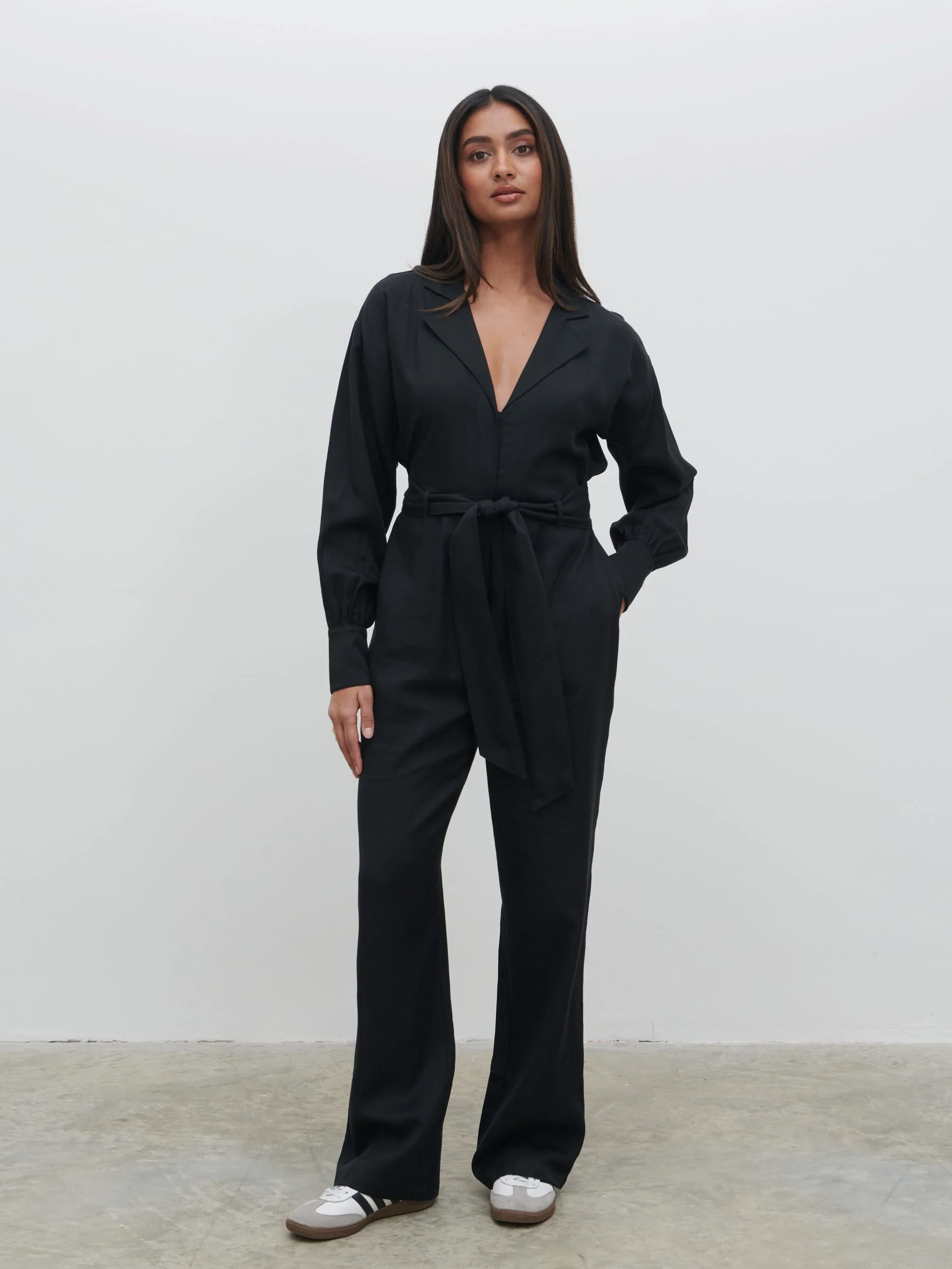 Zara Belted Jumpsuit - Black - Image 5